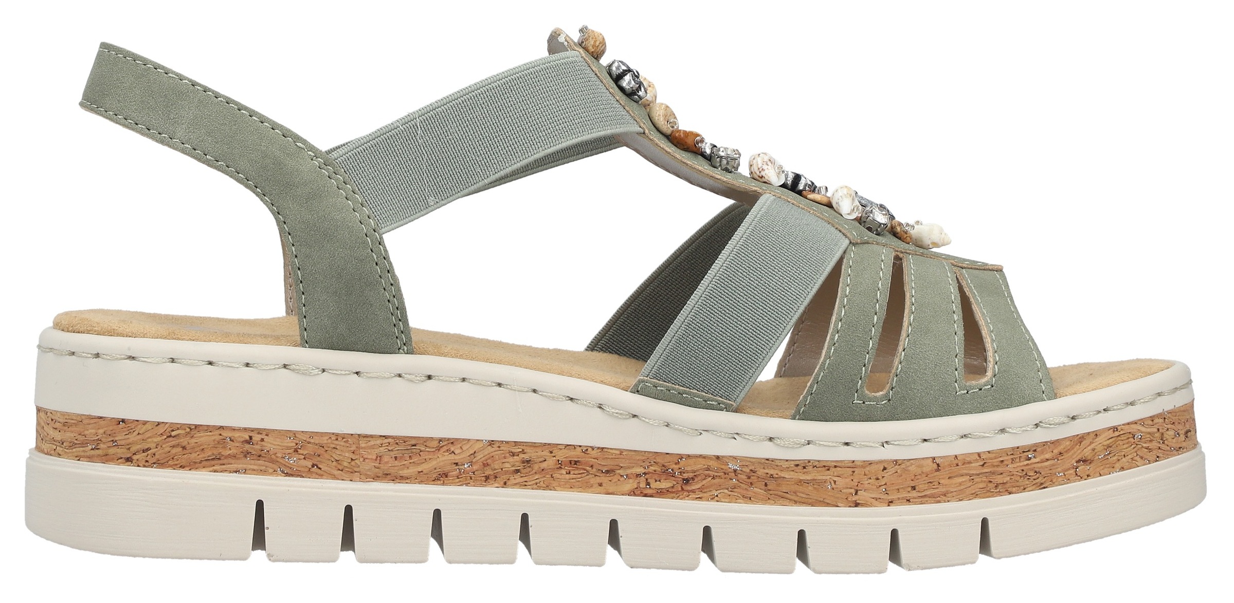 Rieker Keilsandalette  Keilsandalette, Plateausandale, Sommerschuh mit Verzierung