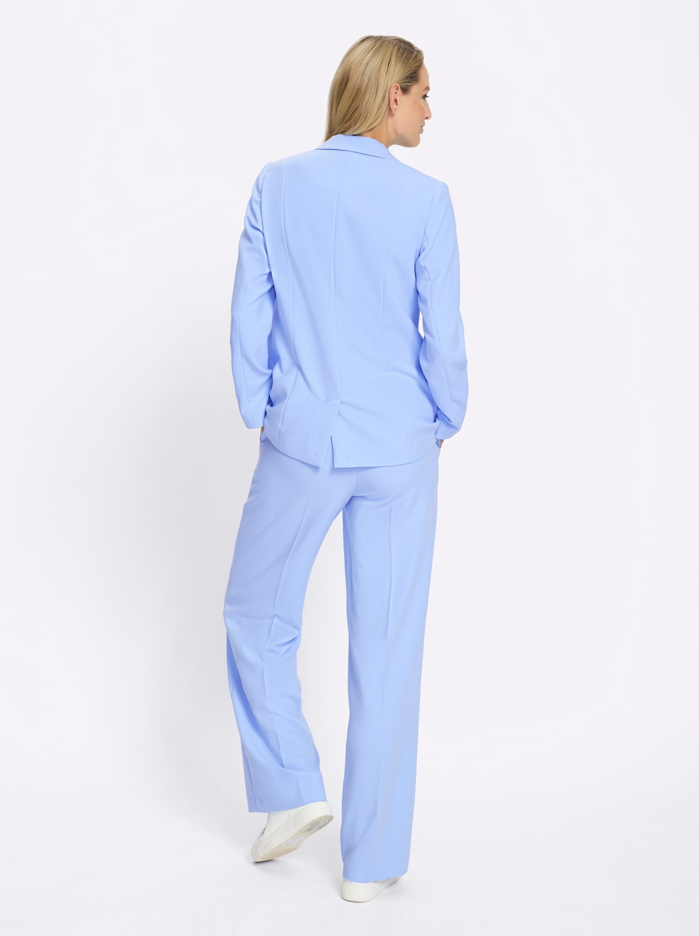Hosenanzug HEINE, Damen, Gr. 40, Normalgrößen, eisblau, 63% Polyester, 33% Viskose, 4% Elasthan, Anzüge Hosenanzug 2