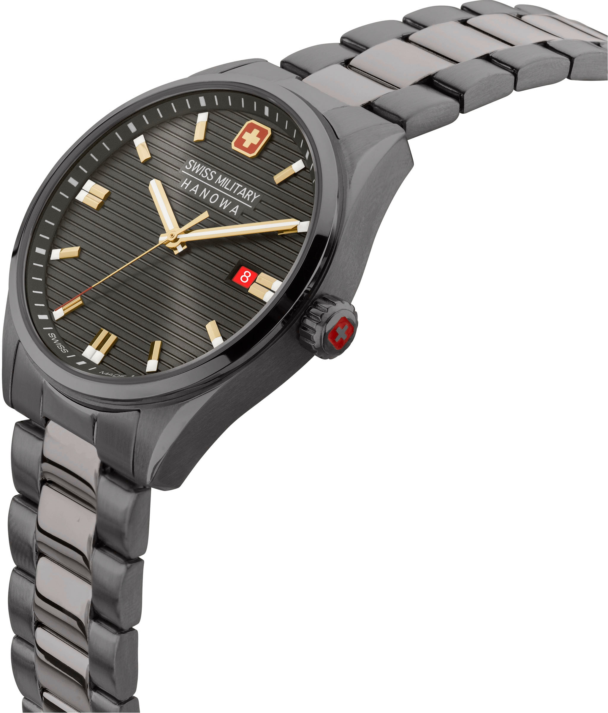 Swiss Military Hanowa Quarzuhr »ROADRUNNER, SMWGH2200141«, Armbanduhr, Herrenuhr, Schweizer Uhr, Swiss Made, Datum, Saphirglas