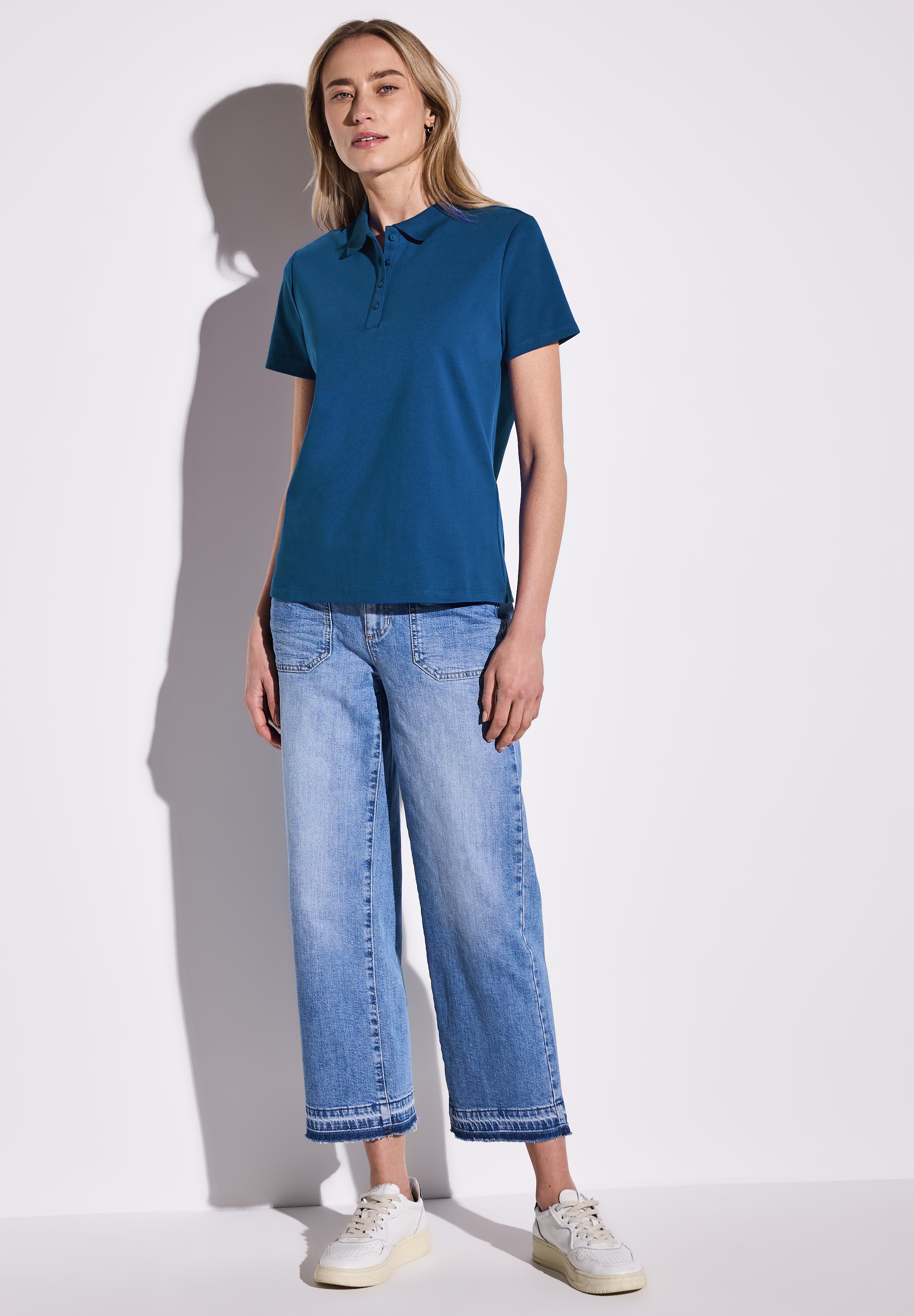 STREET ONE Poloshirt, aus Baumwolle mit Stretchante
