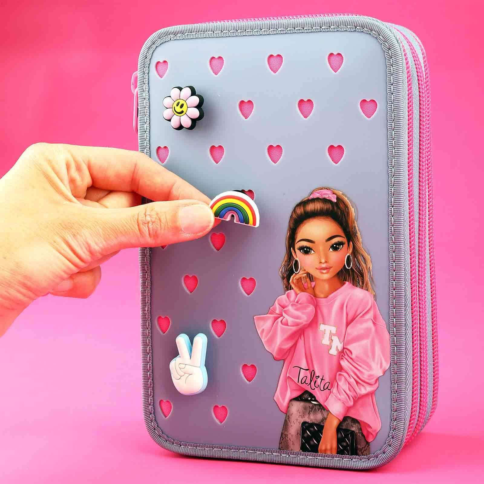 Depesche Buntstift »3-Fach Federtasche mit Silikon-Pins TOPModel 7,5 x 13 x 20 cm blau«