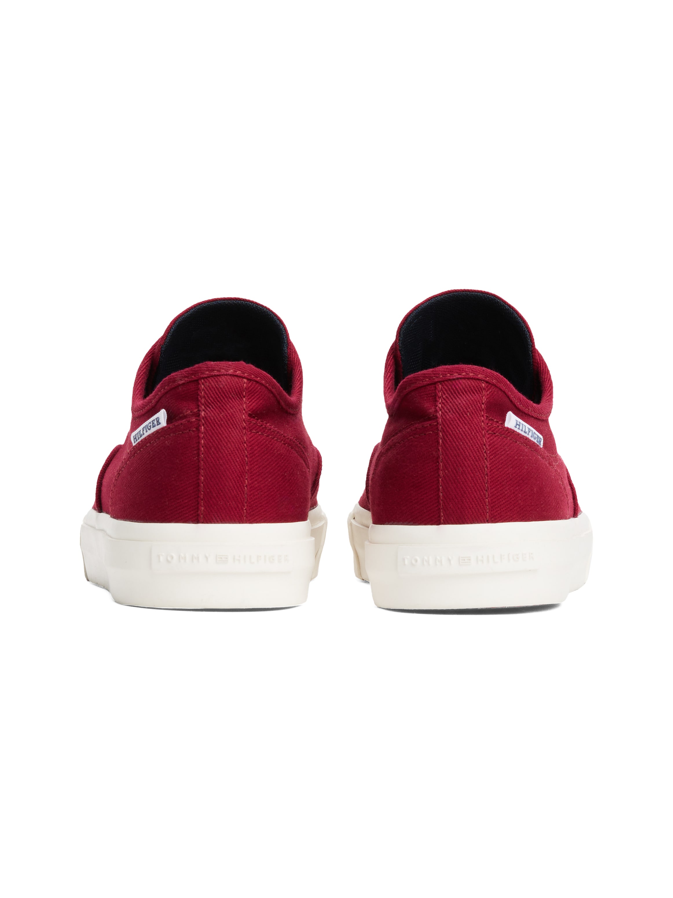 Tommy Hilfiger Sneaker »TH HI VULC LOW OXFORD TWILL«, Freizeitschuh, Halbschuh, Schnürschuh mit Label an der Ferse