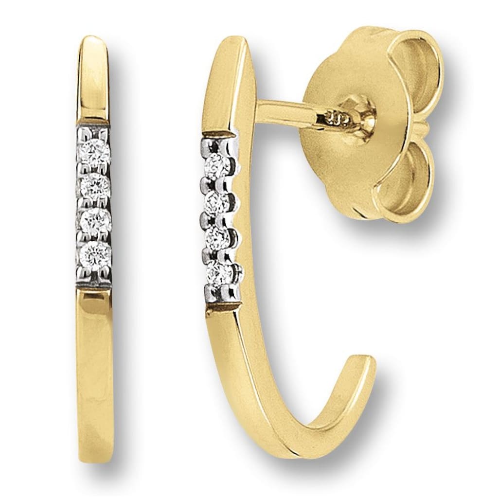 ONE ELEMENT Paar Ohrstecker »0 03 ct Diamant Brillant Ohrringe Ohrstecker  aus 585 Gelbgold« Damen Gold Schmuck