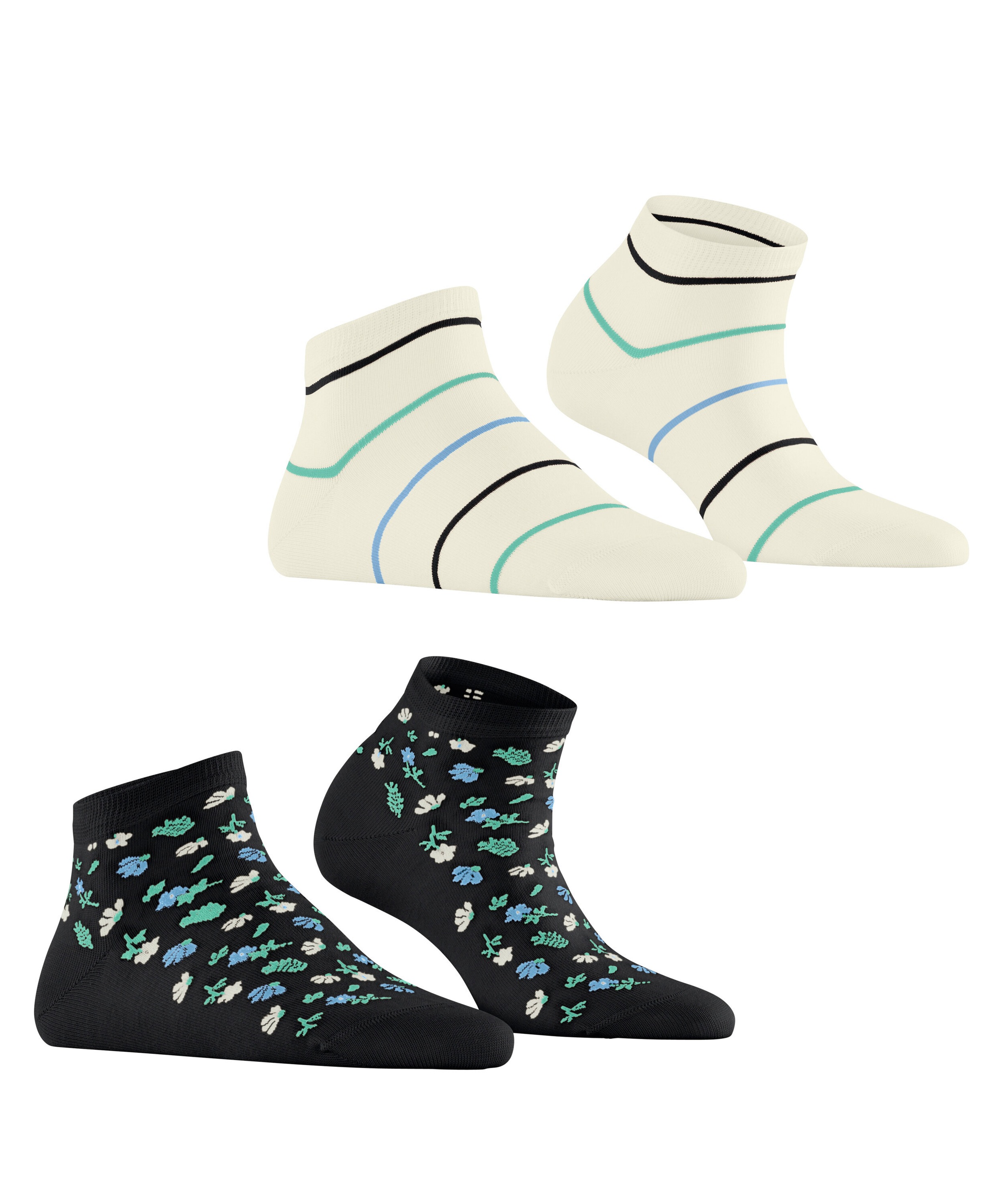 Esprit Sneakersocken »Flowers & Stripes 2-Pack« 2 Stk. tlg.