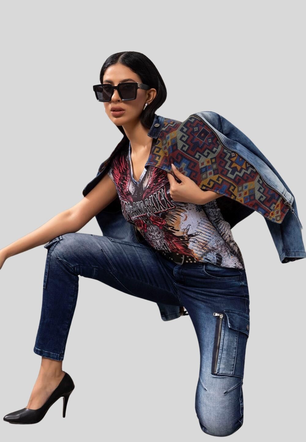Cipo & Baxx Jeansjacke »JEANS JACKET«, ohne Kapuze, modisches Statement