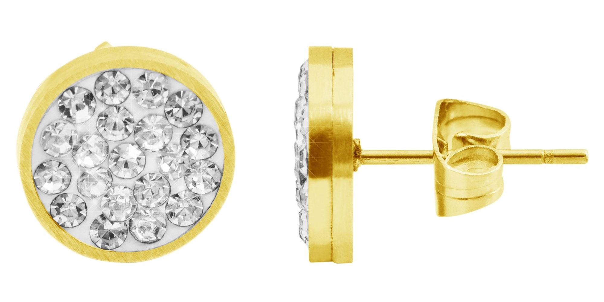 Adelia´s Paar Ohrhänger "Ohrringe – Ohrstecker aus Edelstahl mit Strass Steinchen" Perfekt als Geschenk für besondere Menschen