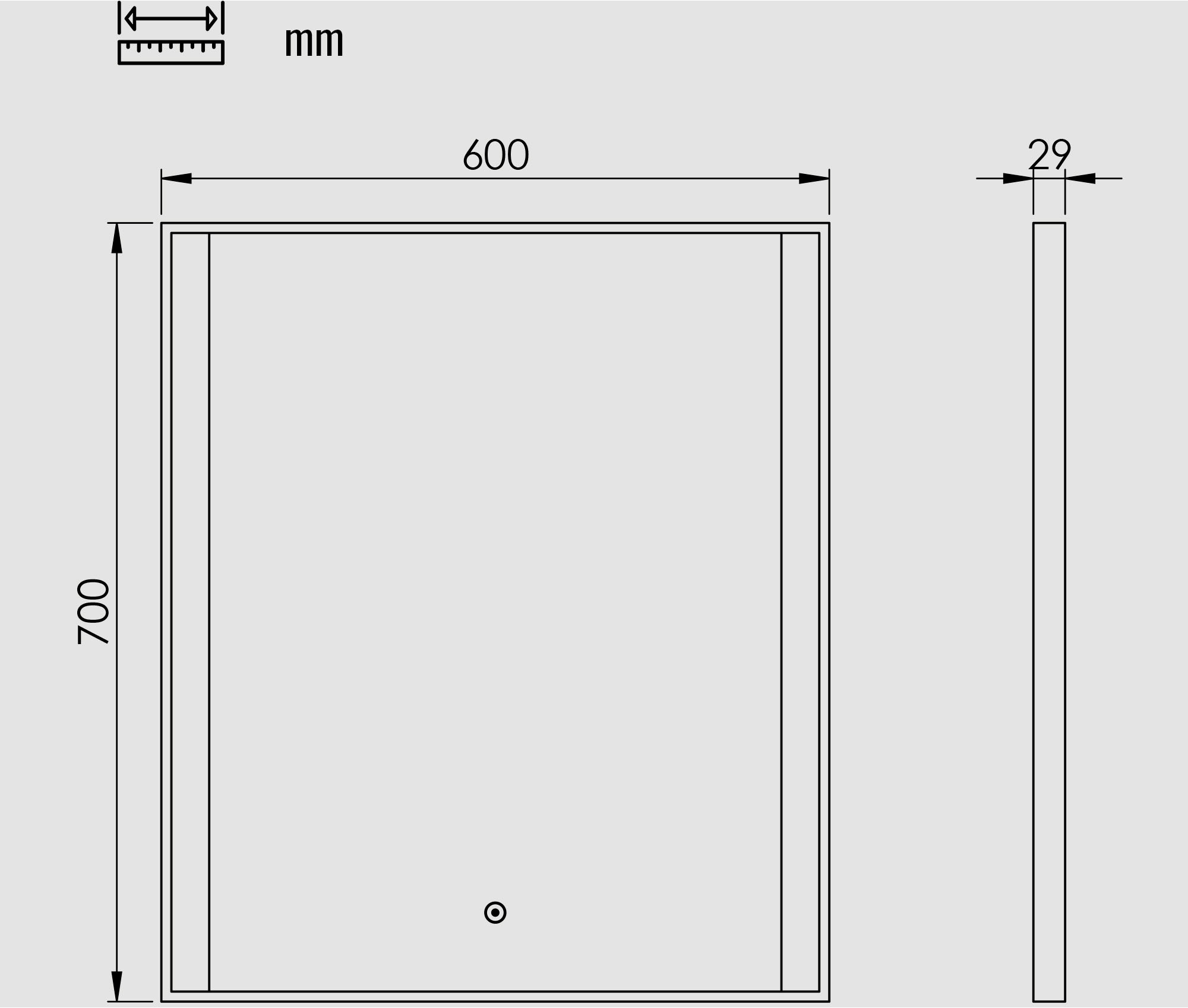 Badspiegel »Libra Quadratisch, Badzimmerspiegel mit LED Beleuchtung«, (1 St.), Touchpanel für Lichtsteuerung, Dimmbar Spiegel, Dänisches Design