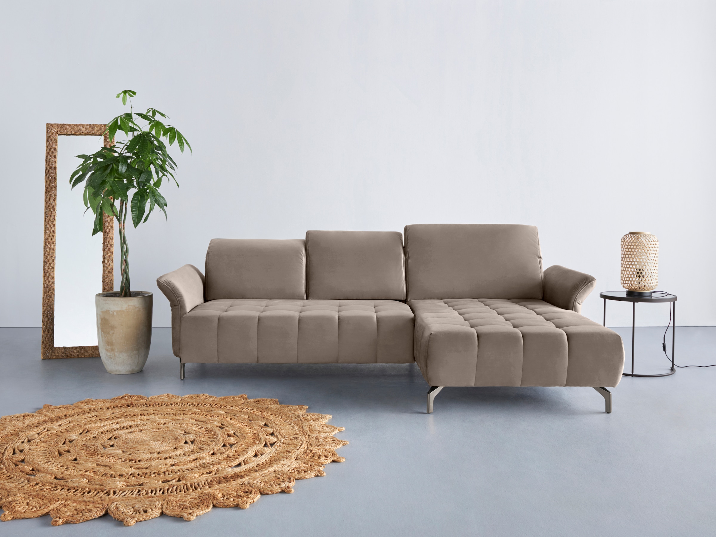 OTTO home Ecksofa "Fresh L-Form" Federkern, wahlweise Kopfteilverstellung und motorischer Vorziehsitz