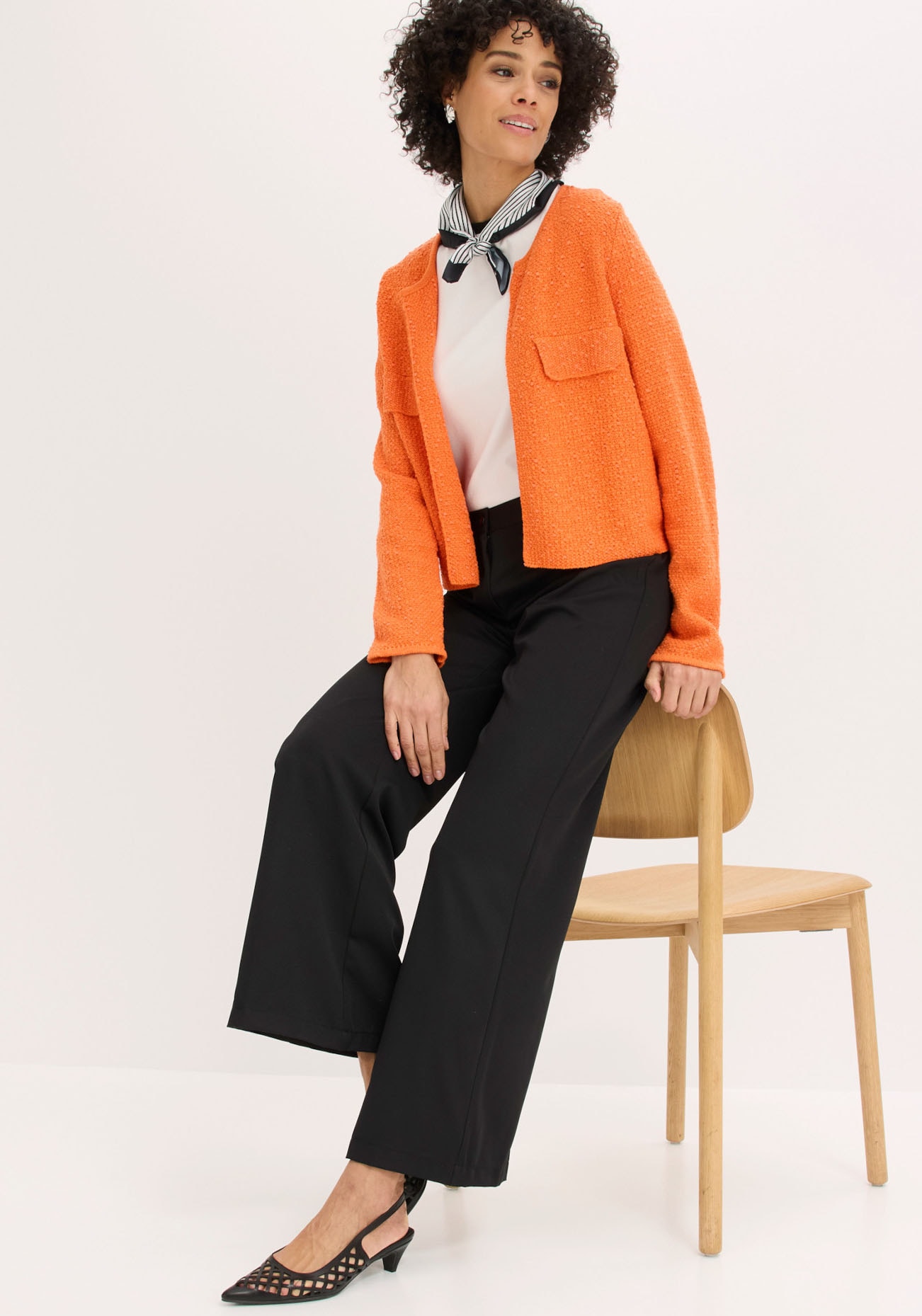 bonprix Marlene-Hose  mit weitem Bein, Bügelfalte und bequemem Bund