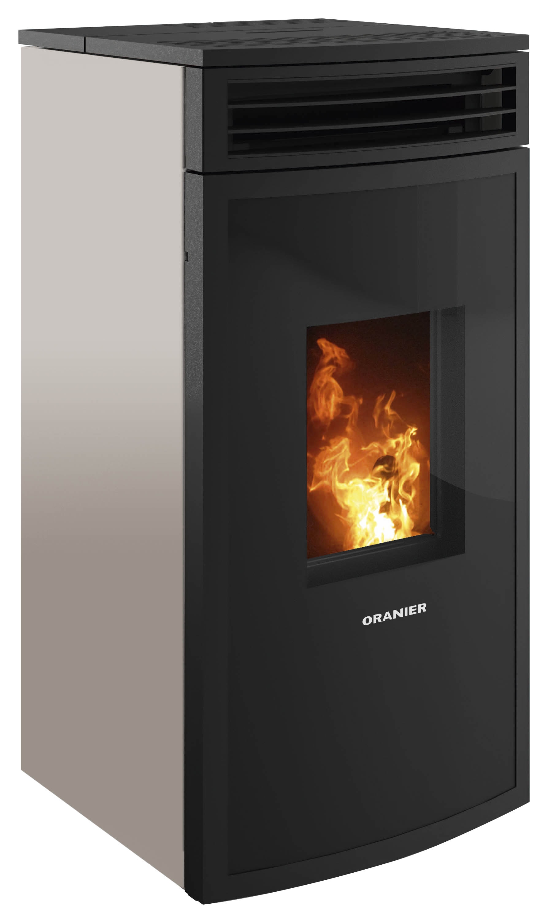 ORANIER Pelletofen "»Neta« Taupe"schwarz, Wohnzimmer, Kaminöfen, Anschluss oben