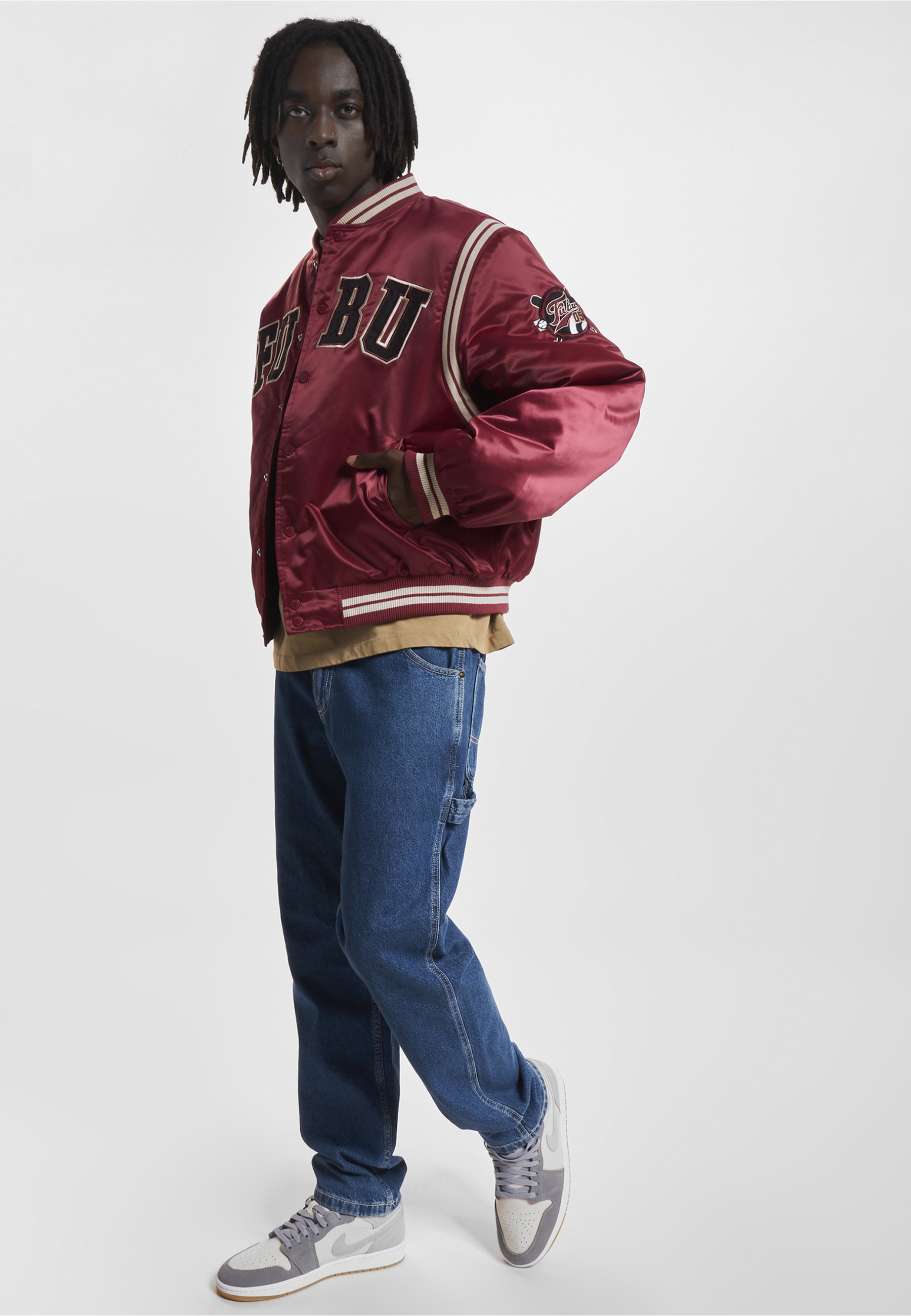 Fubu Bomberjacke »Fubu Herren FM233-001-2 FUBU College Satin Varsity Jacket« 1 Stk. tlg. ohne Kapuze