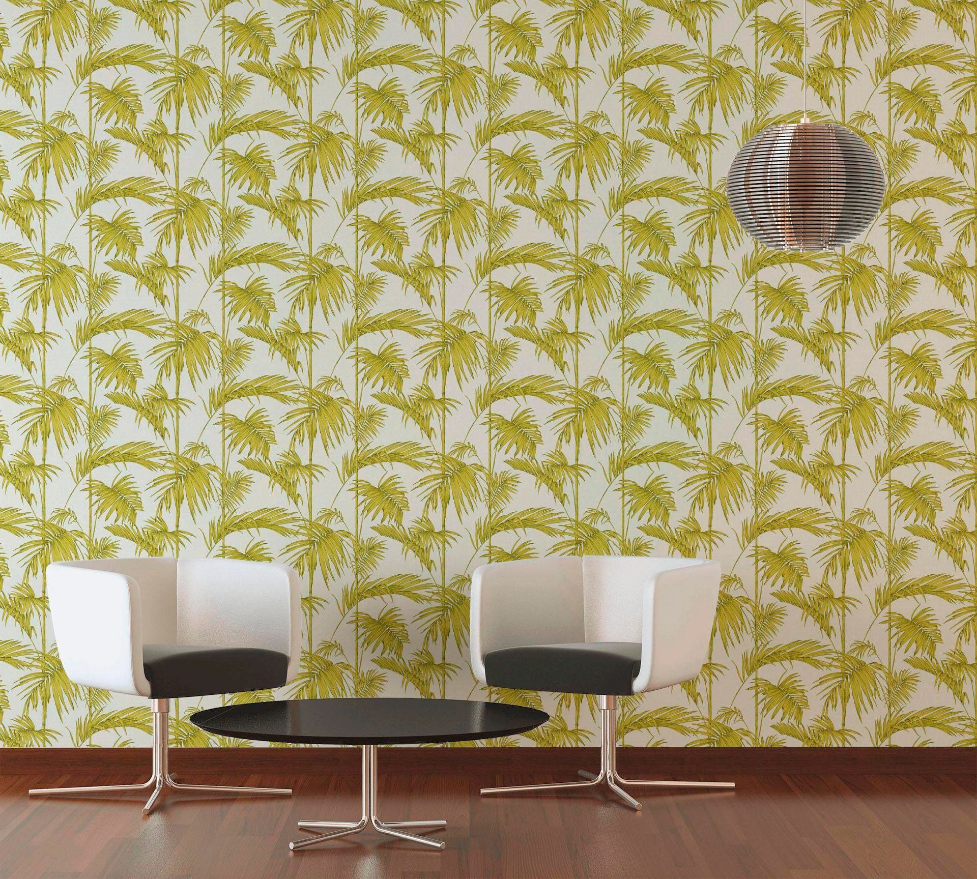 living walls Vliestapete »Metropolitan Stories Lola Paris«, botanisch-tropisch-floral, Floral Tapete Palmen Tapeten Wohnzimmer Schlafzimmer Küche Flur Design