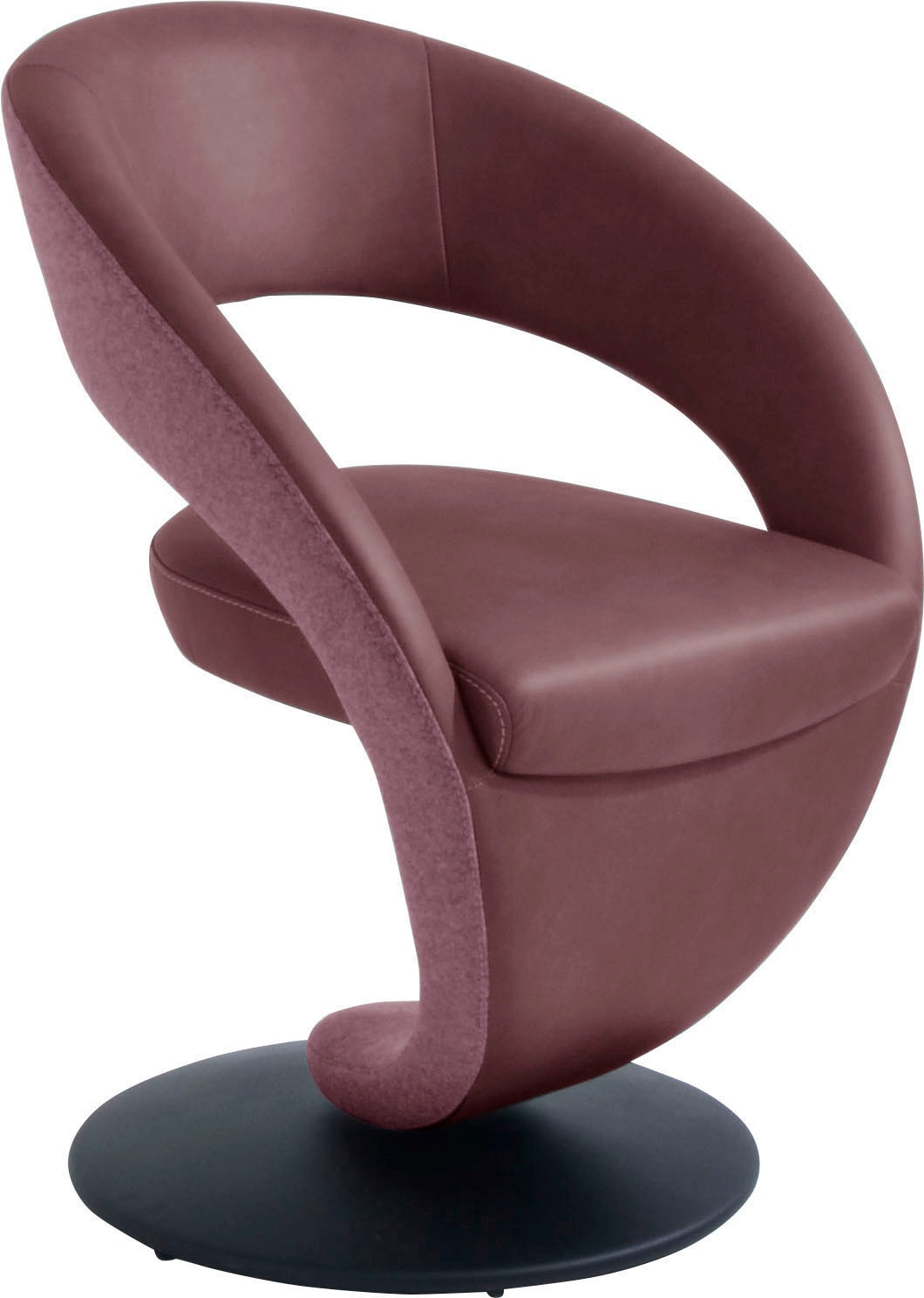 K+W Komfort & Wohnen 1100000002199 "Wave, Drehstuhl, Polsterstuhl" () Design-Drehstuhl, Drehteller in Metall schwarz, Farbkombination