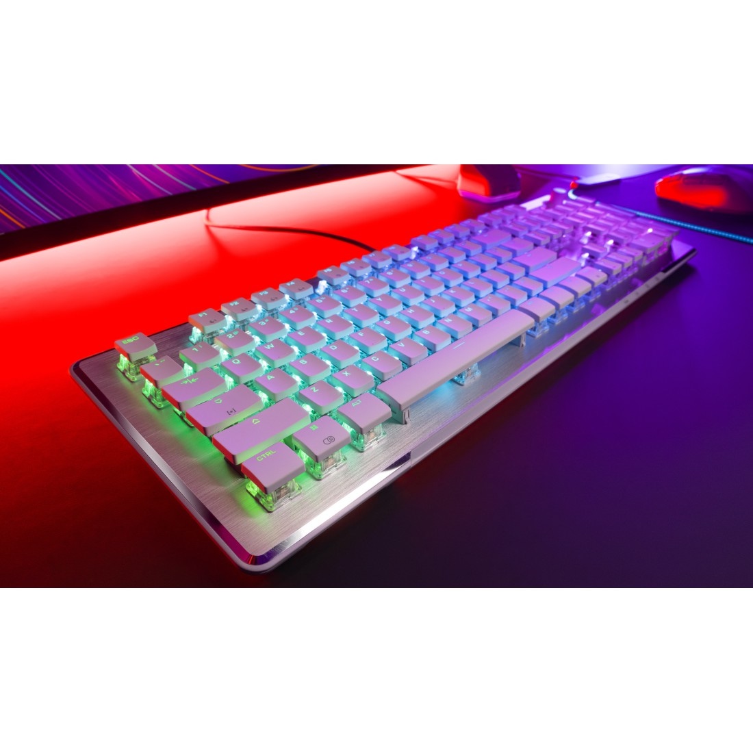 ROCCAT Gaming-Tastatur »Vulcan II, linearer roter Schalter«, (Handgelenkauflage-Multimedia-Tasten)