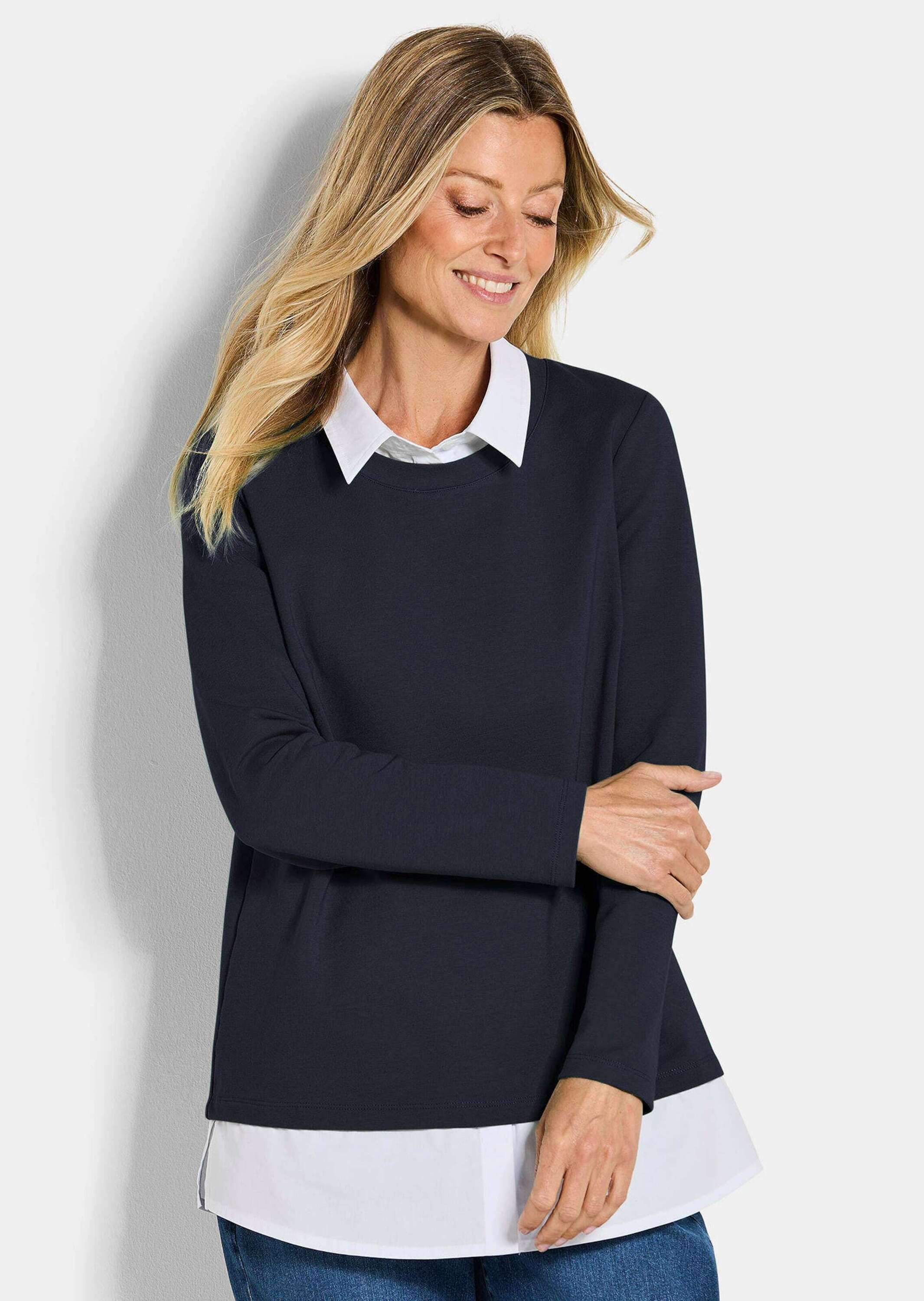 Goldner Long Sleeve Shirt Women Blue Size 42 2