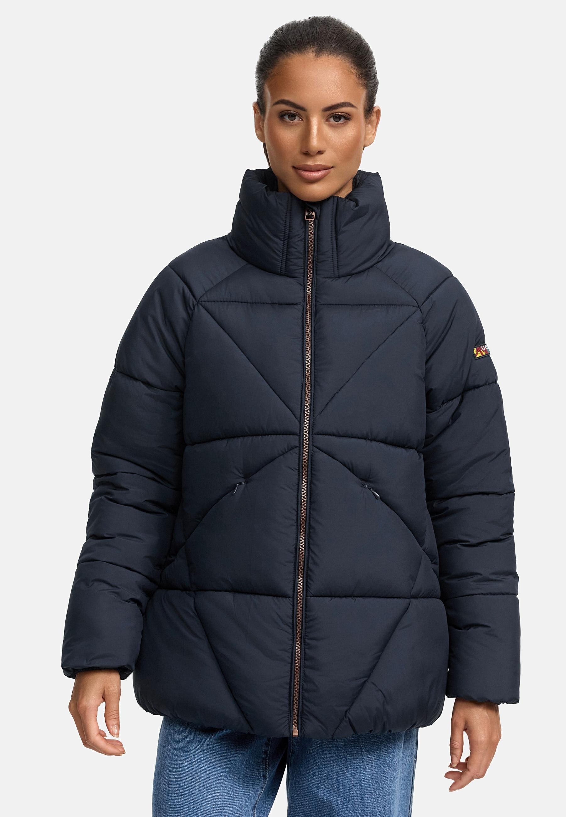 Navahoo Steppjacke »Schokolinaa 14«, ohne Kapuze, Winterjacke mit modischer Steppung & hohem Kragen