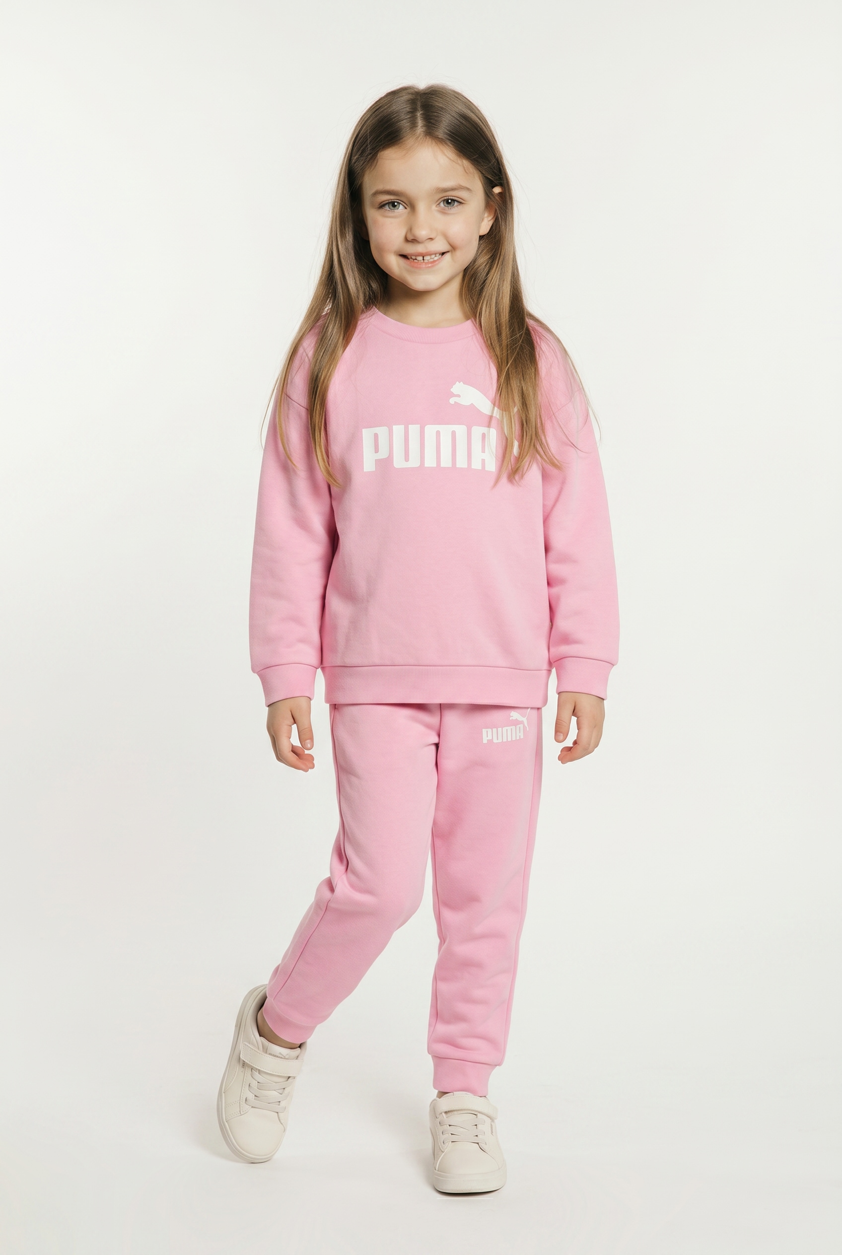 PUMA Trainingsanzug »MINICATS ESS CREW SET FL INF« 2 tlg. aus kuscheligem Fleecestoff