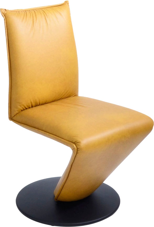 K+W Komfort & Wohnen Drehstuhl »Drive«, Leder CLOUD, Stuhl mit federnder Sitzschale, Drehteller in Metall schwarz Struktur