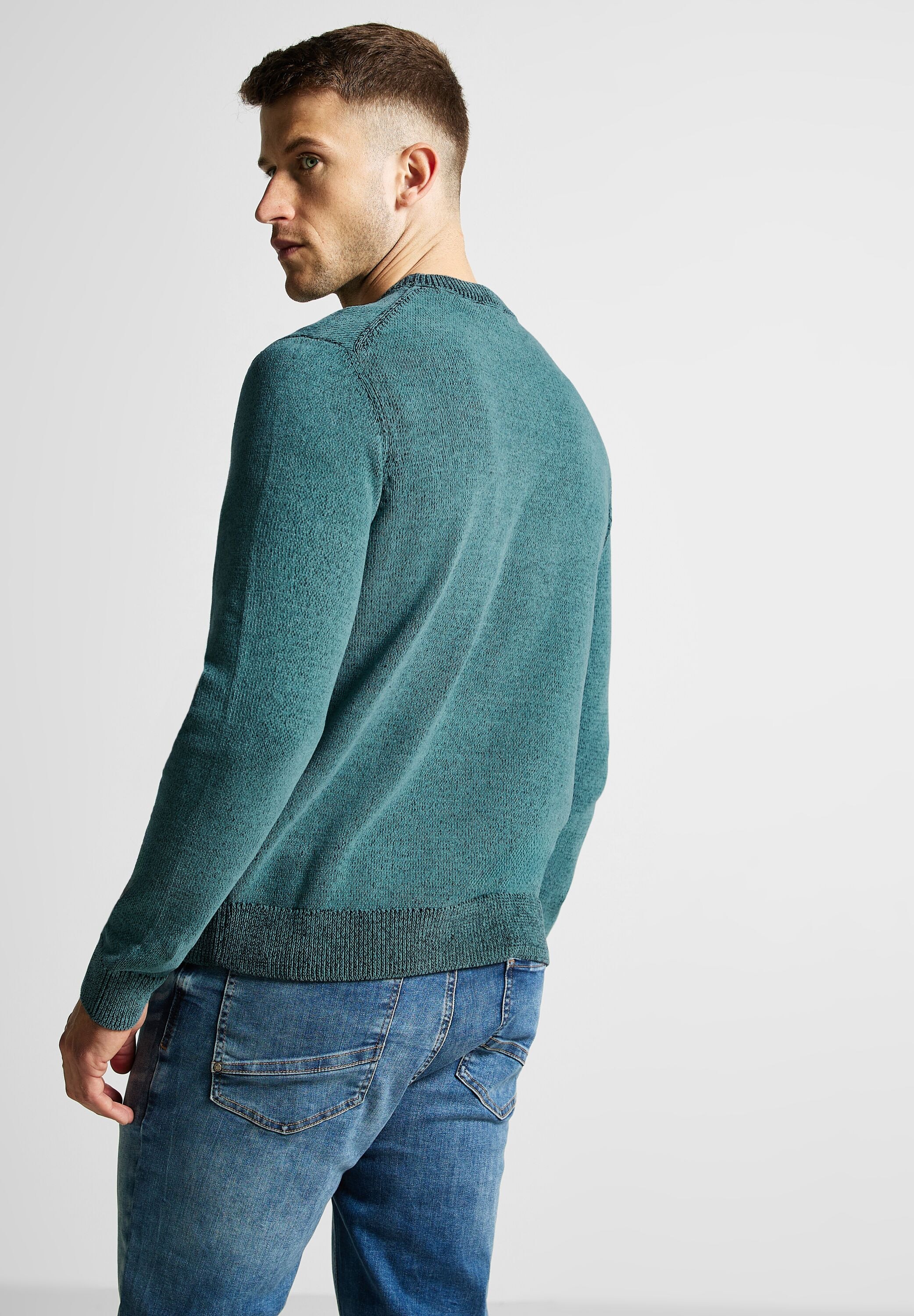 STREET ONE MEN Rollkragenpullover, in Melange Optik günstig online kaufen