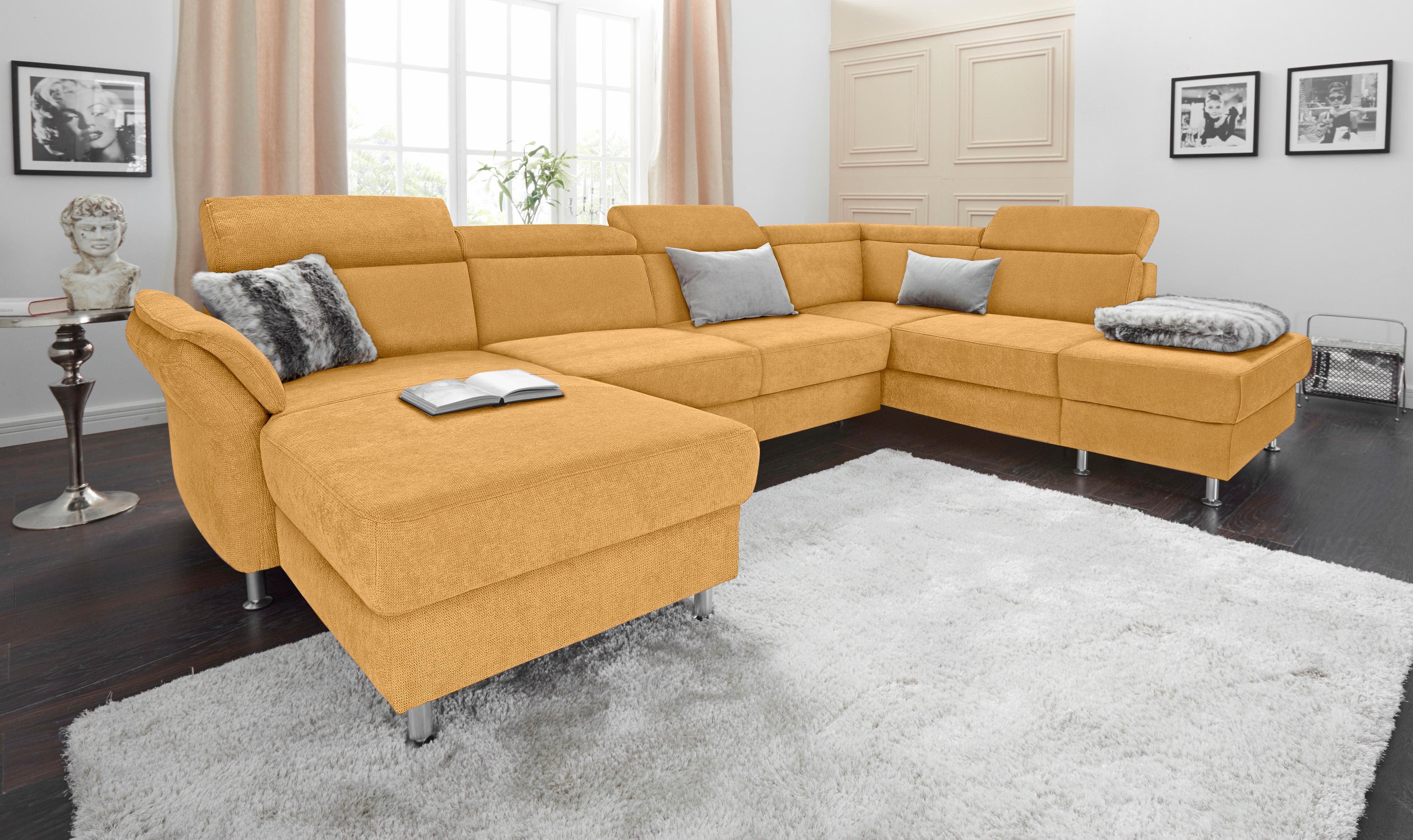 sit&more Wohnlandschaft "Avignon U-Form" optional Schlaffunktion & Stauraum, inklusive Kopfteilverstellung