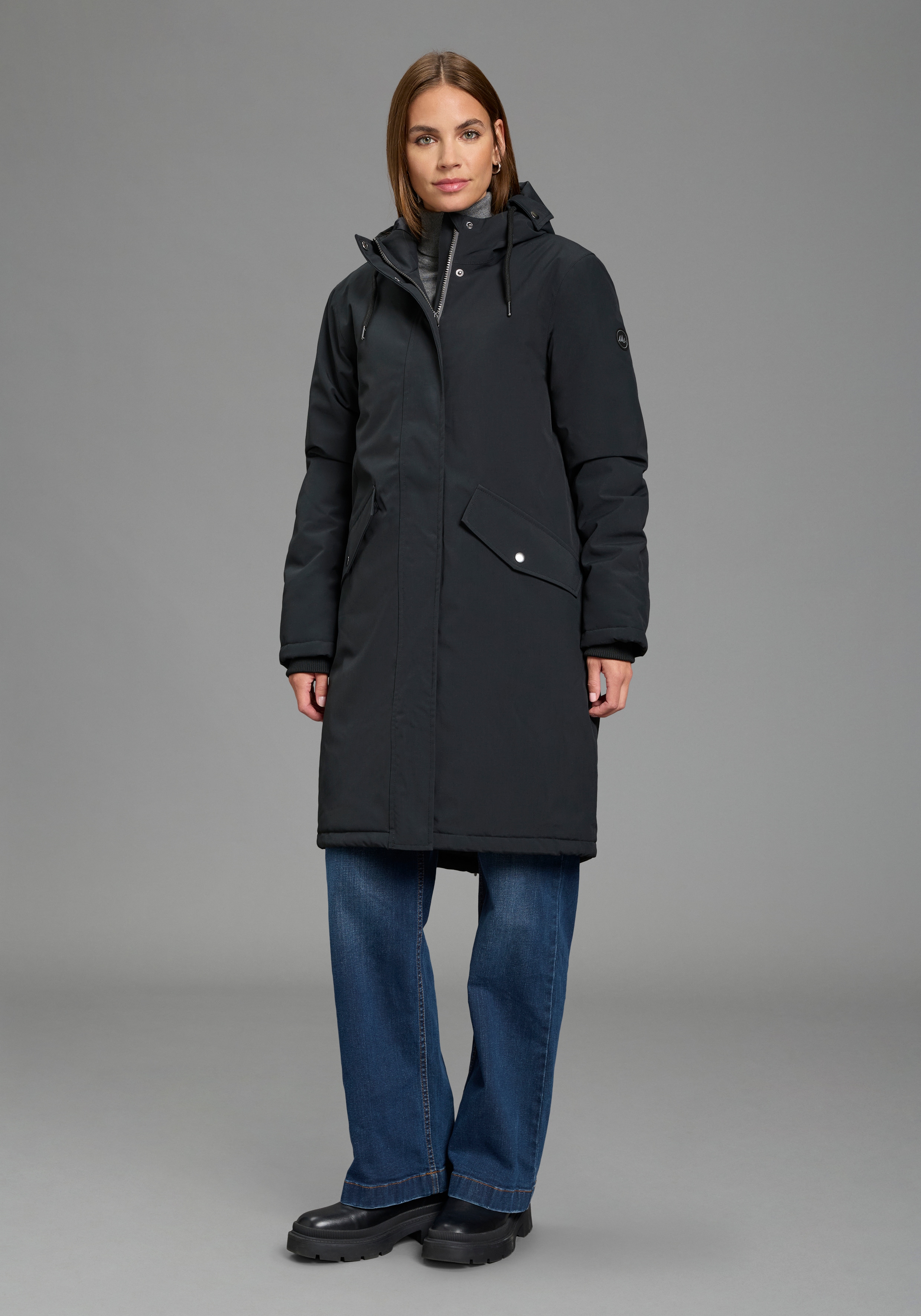 Polarino Parka mit Kapuze Atmungsaktiv, winddicht, wasserdicht, Im Oversize Look, weite Form