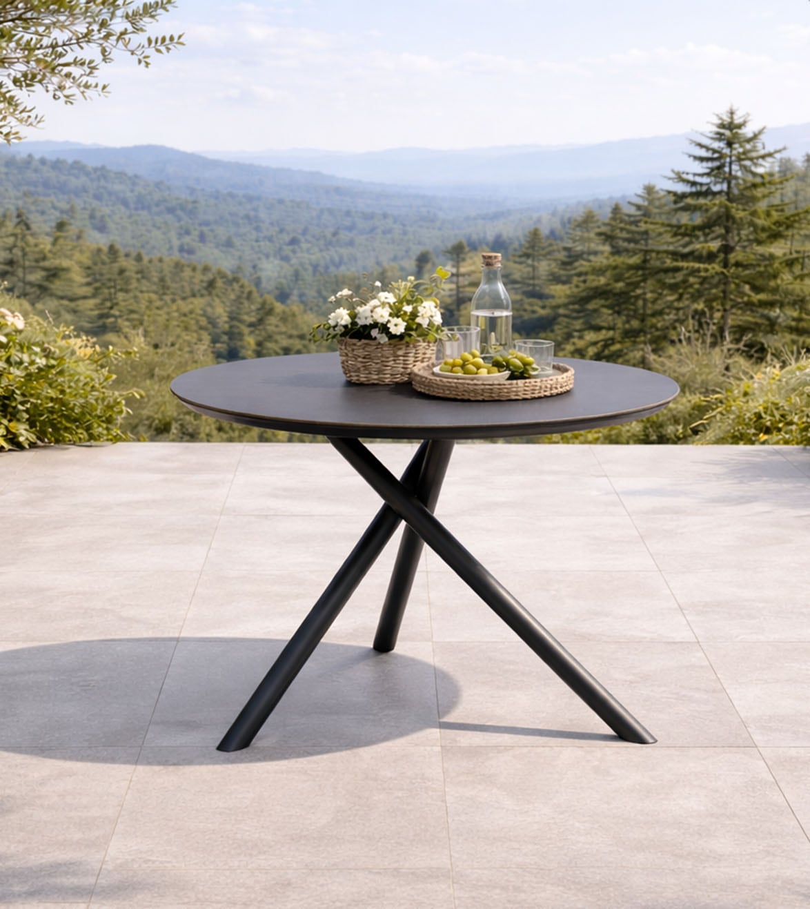 Destiny Garten-Essgruppe »COMO BARLETTA Essgruppe 4 Se + Tisch Ø110cm, grau/anthr.« Set, 