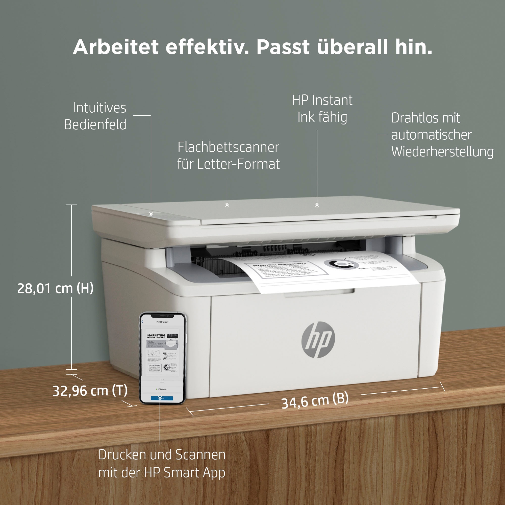 HP Multifunktionsdrucker »LaserJet M140w«, BAUR kompatibel Ink | Instant HP