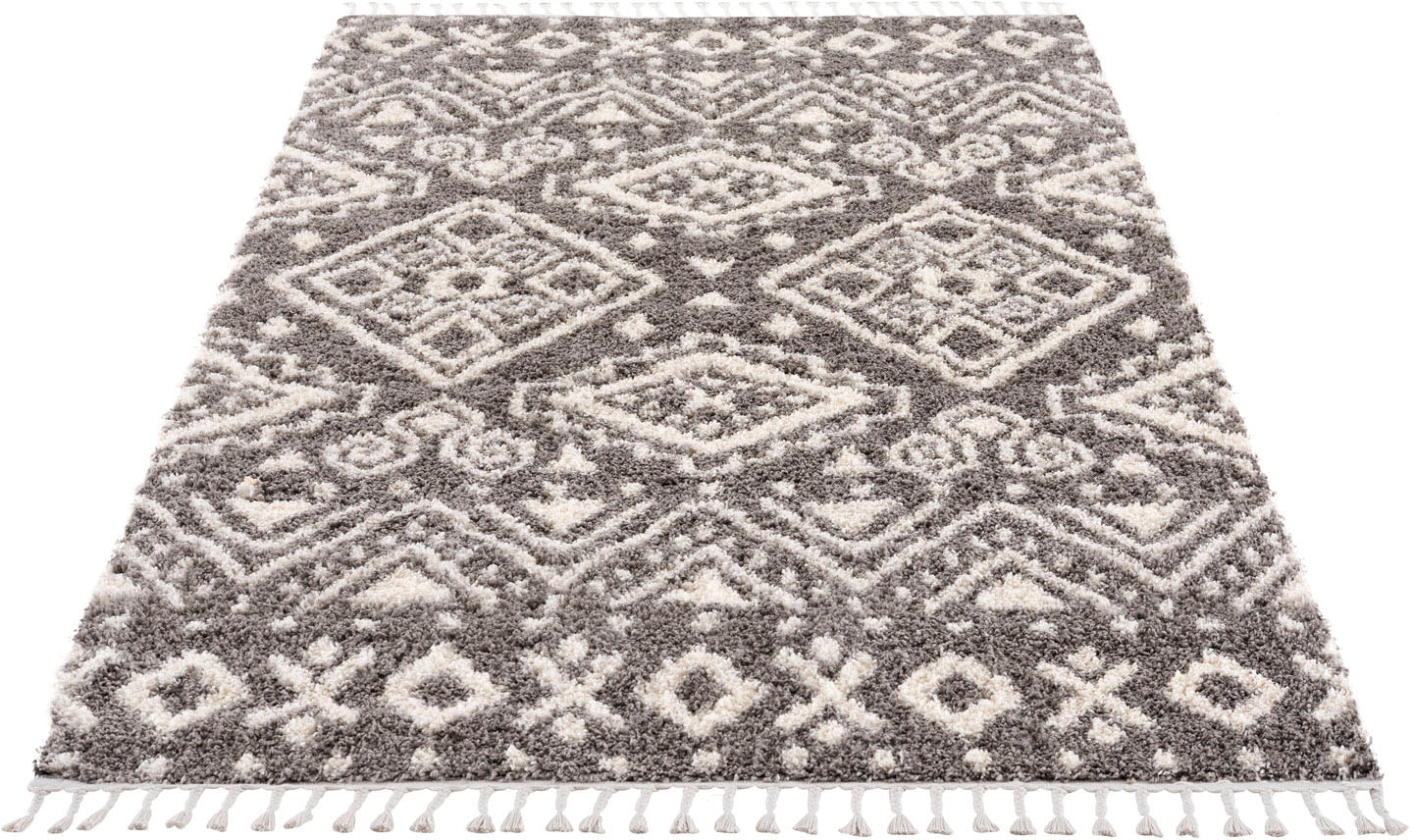 Carpet City Hochflor-Teppich »Pulpy 541«, rechteckig, besonders weich, mit Fransen, Ethno Look