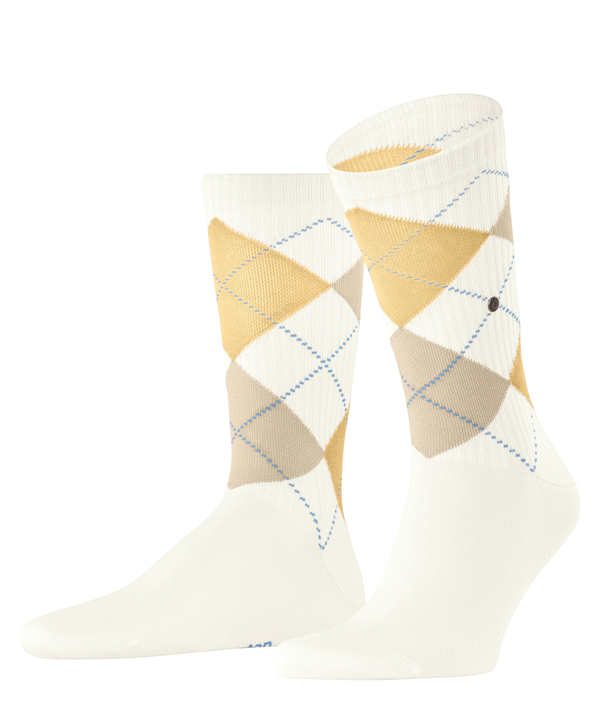 Burlington Socken "Rib Court" Einheitsgröße 40-46, Argyle-Muster, feine Rippenstruktur