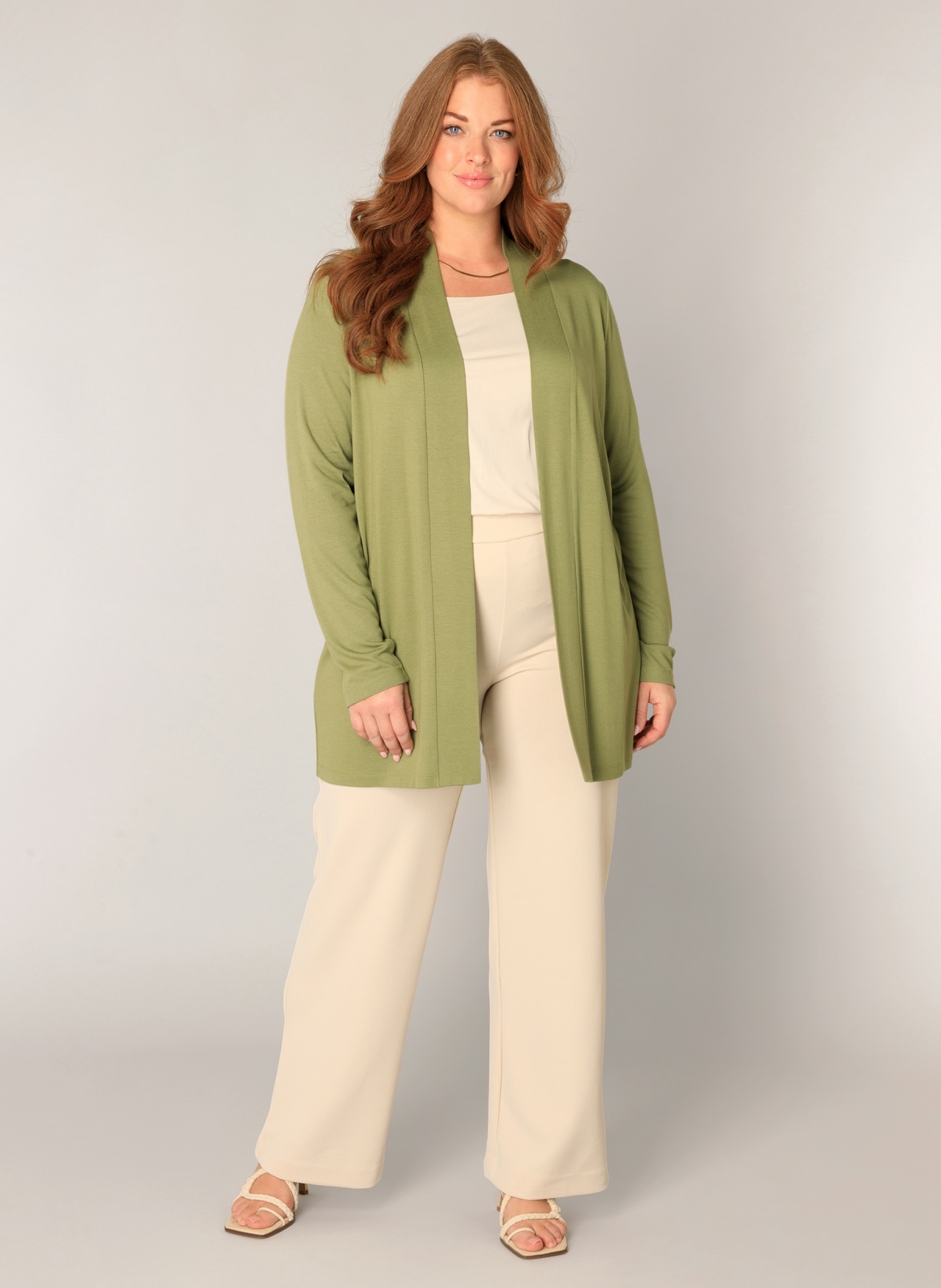 Base Level Curvy Strickjacke »Ayla« offen, ohne Verschluss