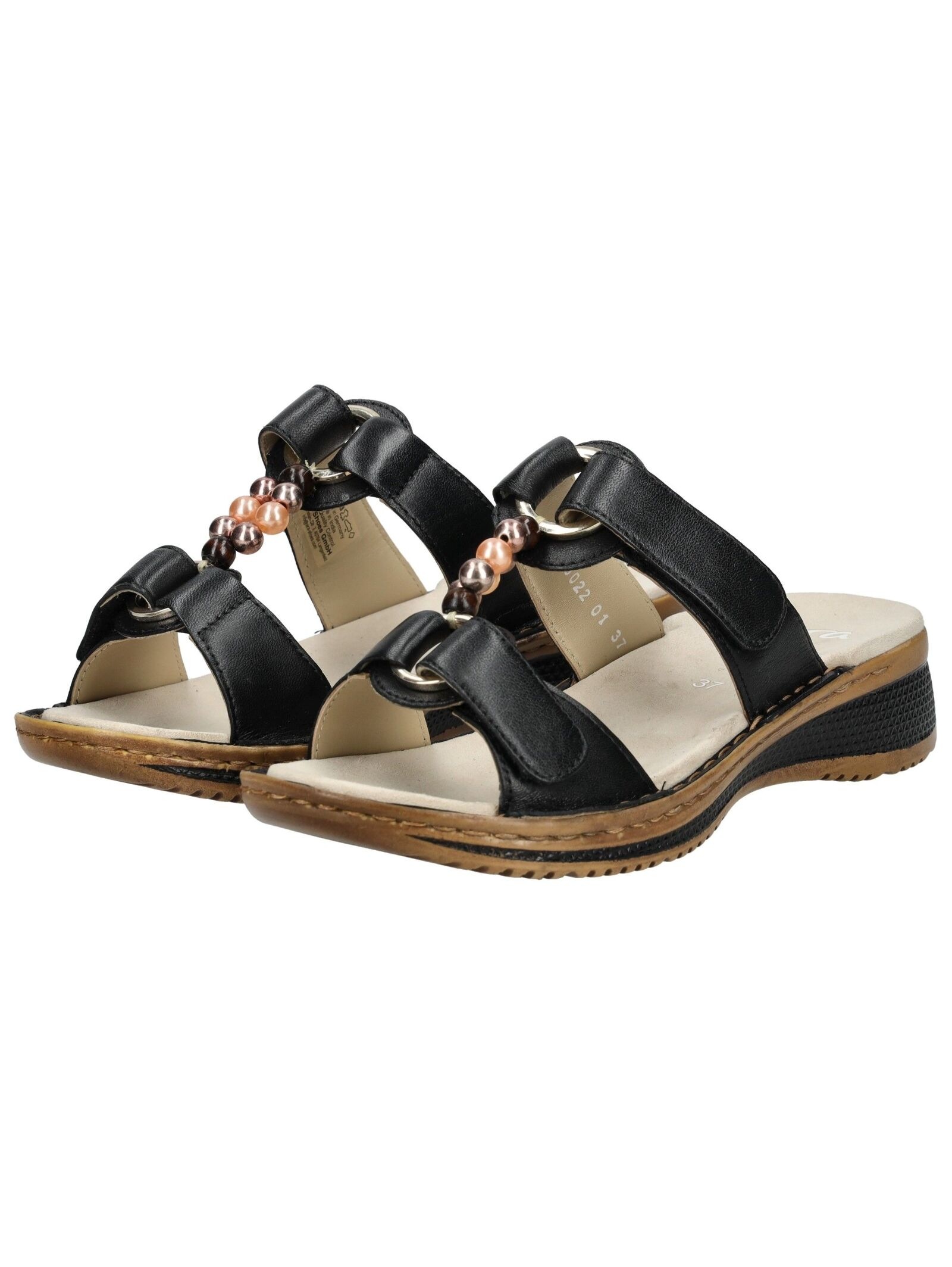 Pantolette ARA "Ara Pantoletten Glattleder", Damen, Gr. 43, schwarz, Glattleder, Schuhe Pantolette 6
