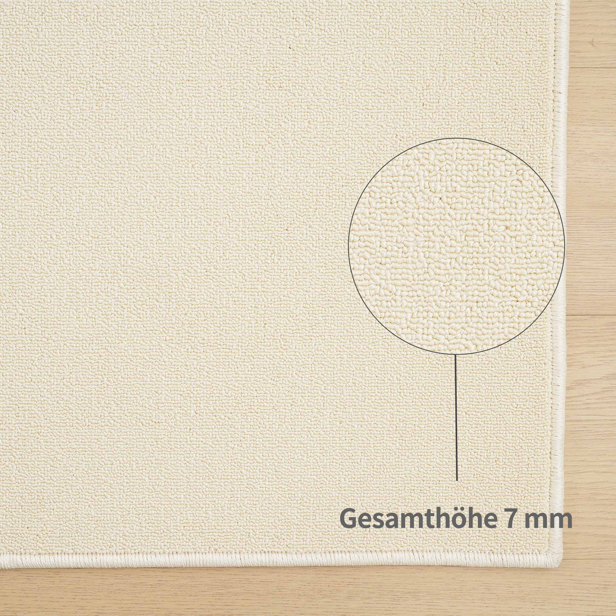 my home Teppich »Jola, Uni-Farben, besonders dichte Qualität, Boho«, rechteckig, 7 mm Höhe, Wohnzimmer, Schlafzimmer, Flur, Kinderzimmer, wasserabweisend