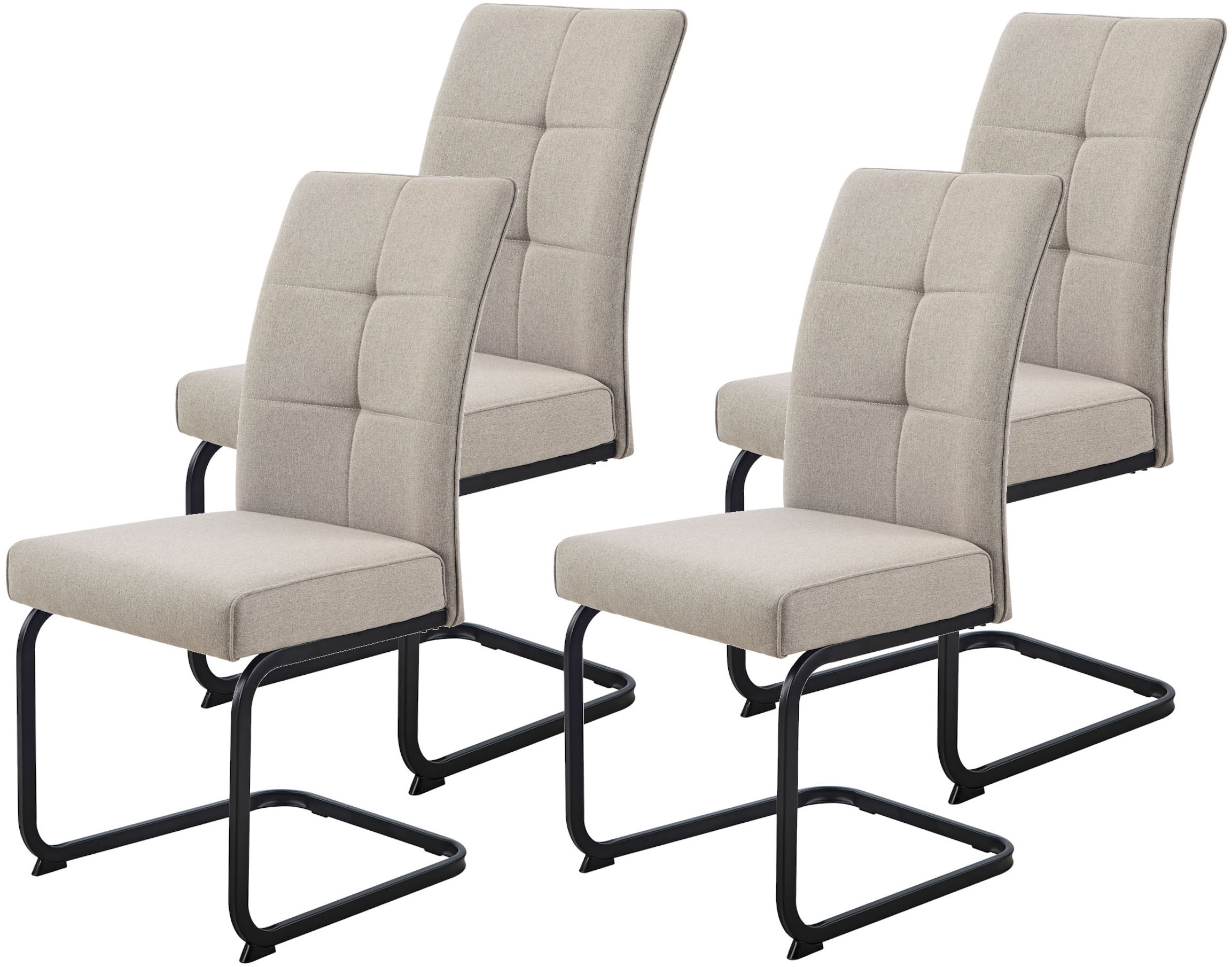 HELA Freischwinger »MALTA« (Set) 4 Stk.verschiedene Bezüge, Gestell Hochkant, Steppnähte