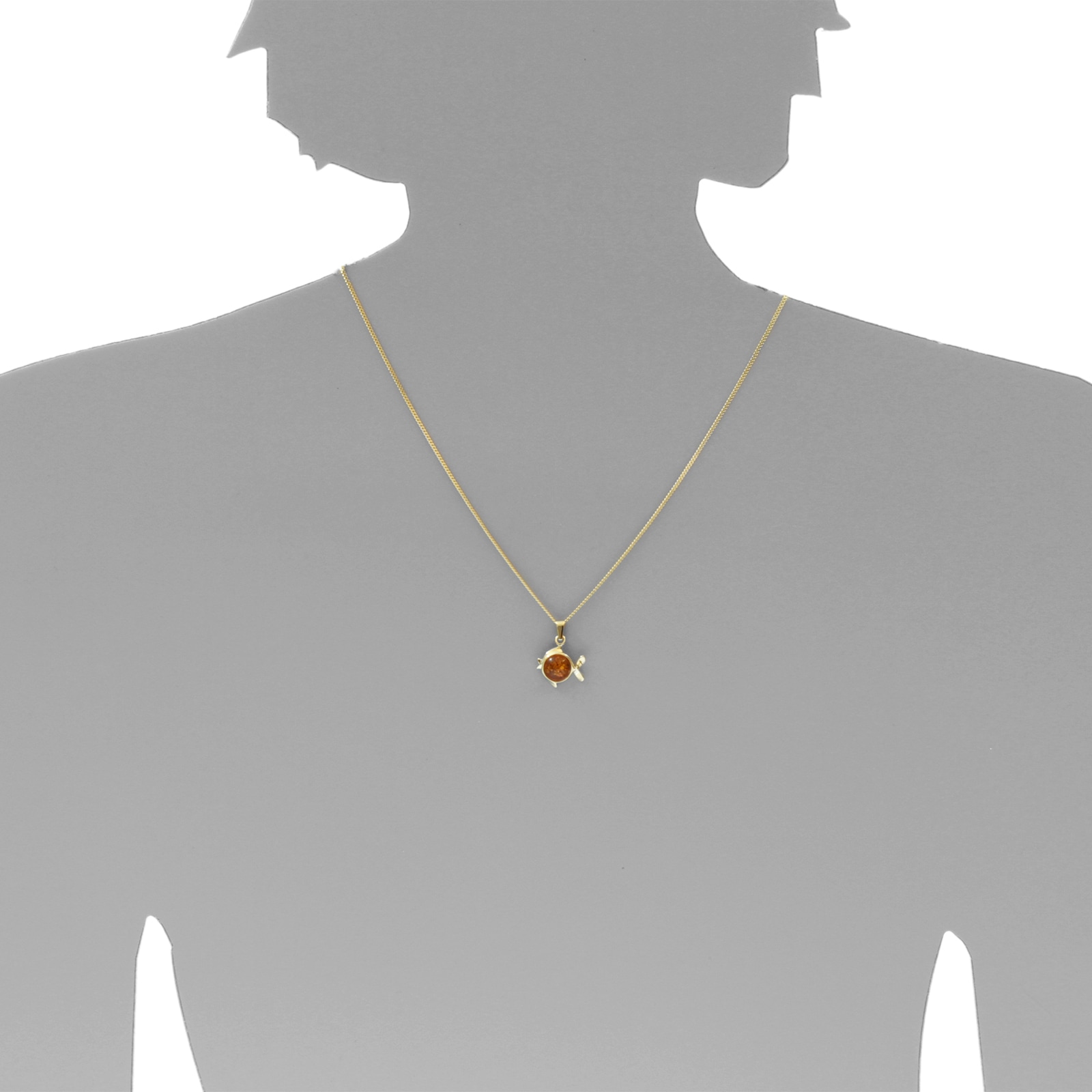 OSTSEE-SCHMUCK Kette mit Anhänger »Ostsee-Schmuck Kette mit Anhänger Fisch Kette mit Anhänger Fisch«, (2 tlg.)
