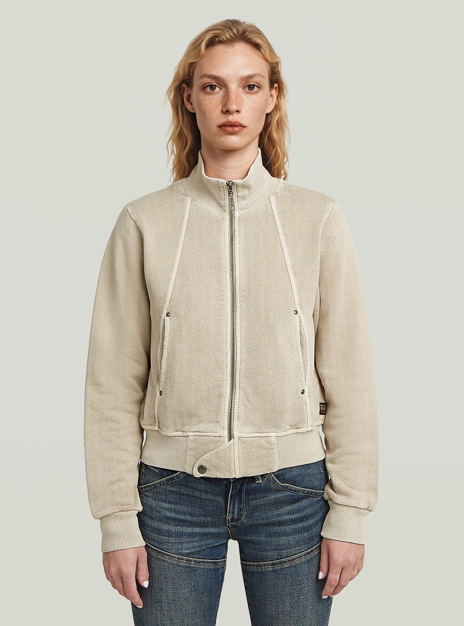 G-STAR Longpullover "Overdyed Slim Track Sweater Jacke" günstig online kaufen