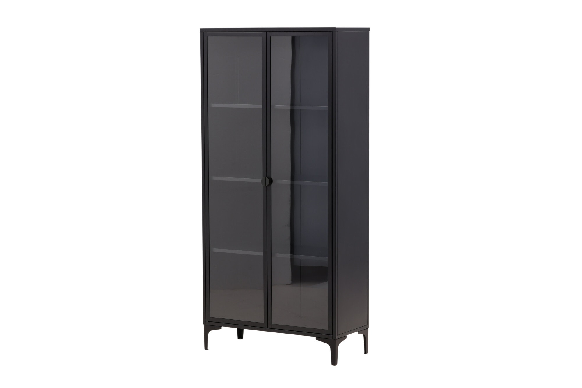Venture Home Vitrine "Piring, hoher Stauraumschrank, 2 Türen, Höhe 190 cm" Hochschrank, Pulverbeschichtung, Glastüren, hoch, anspruchsvoll