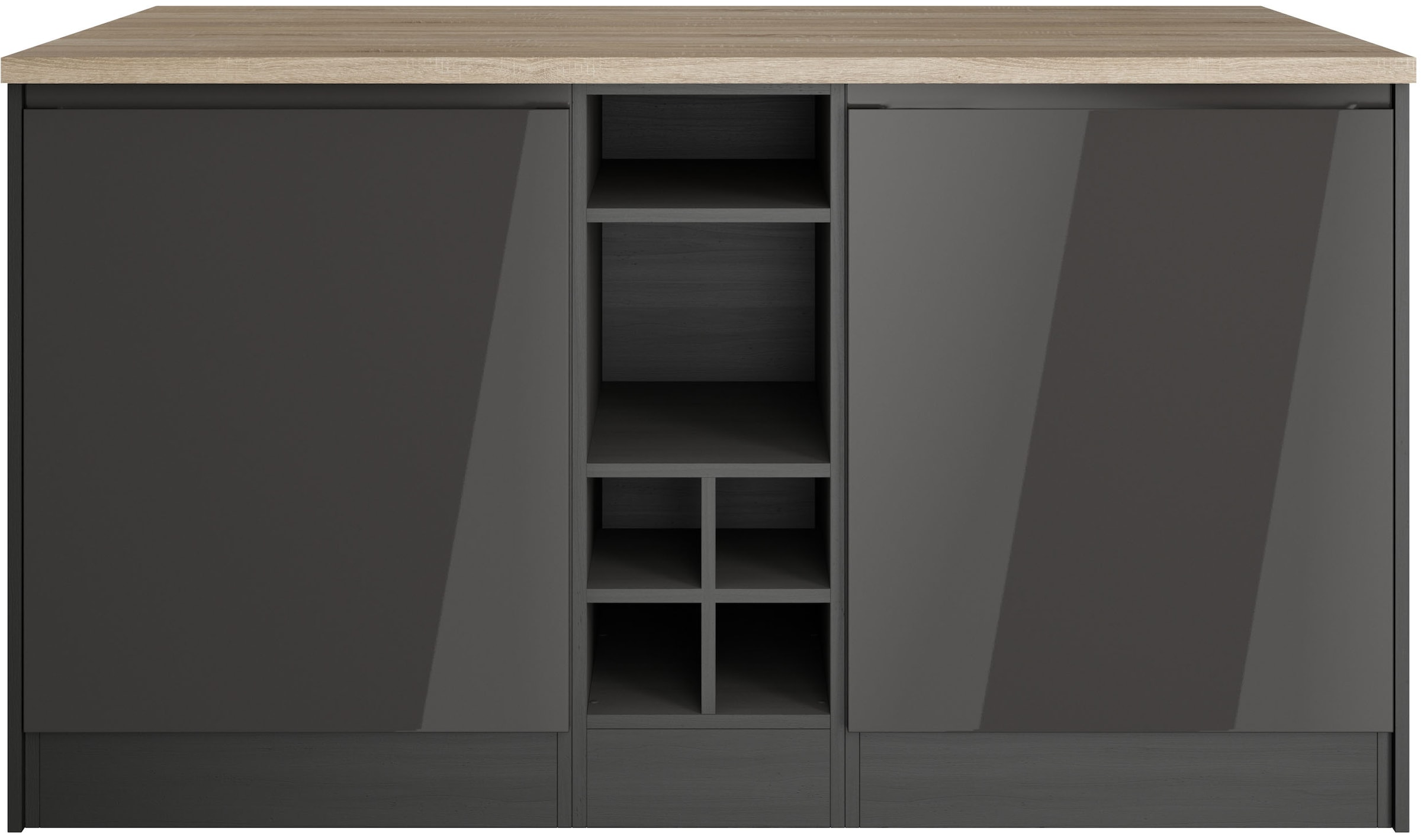 HELD MÖBEL Kücheninsel »Virginia«, Breite 153 cm, MDF-Fronten, Flaschenregal