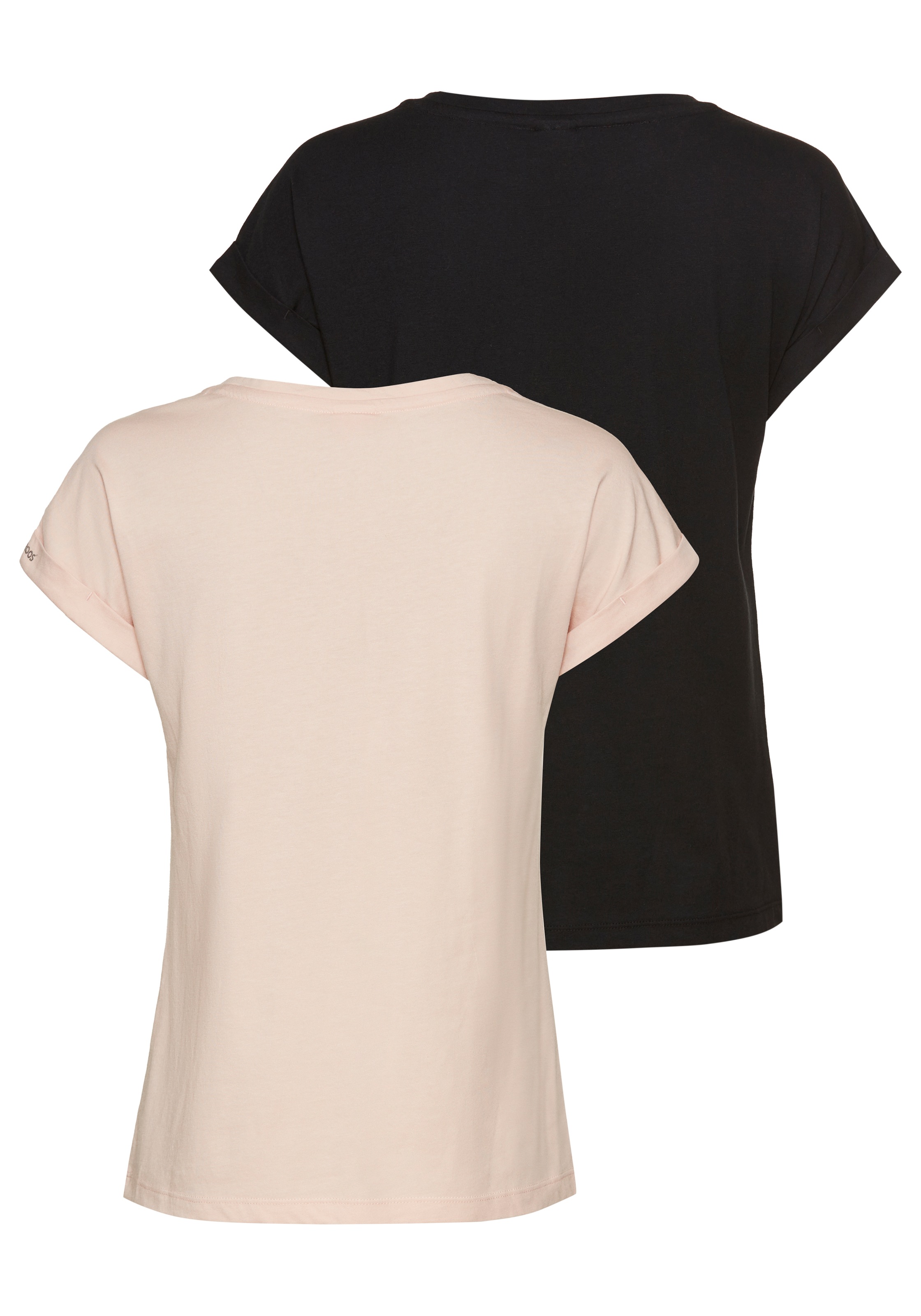 KangaROOS T-Shirt, (Packung, 2 tlg., 2er-Pack), aus elastischem Jersey
