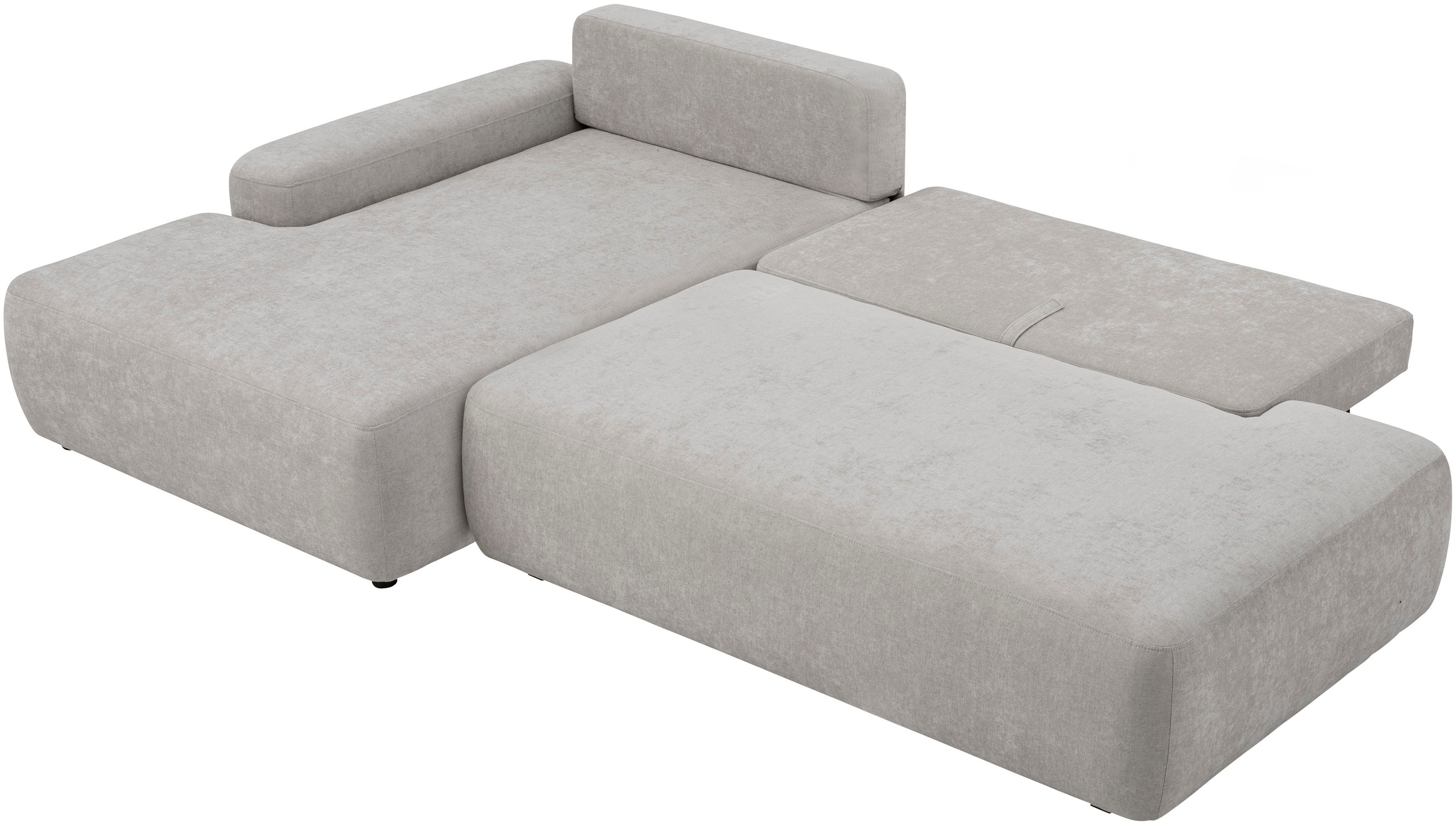 INOSIGN Ecksofa »TORGE, Schlafsofa Cord, Samtvelours u. Strukur fein, Couch in L-Form«, Schlaffunktion und Bettkasten, Liegefläche: 210x125 cm, neues Design