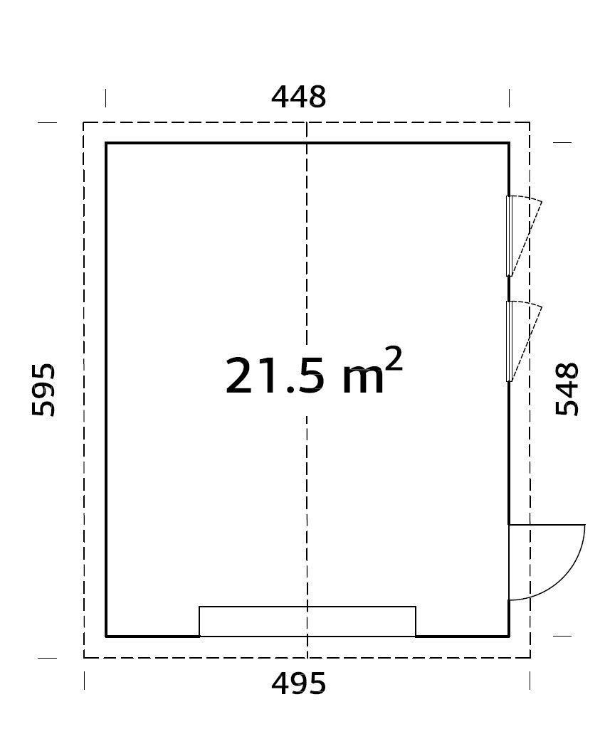 Palmako Garage »Andre«, BxTxH: 495x595x316 cm, ohne Tor, natur