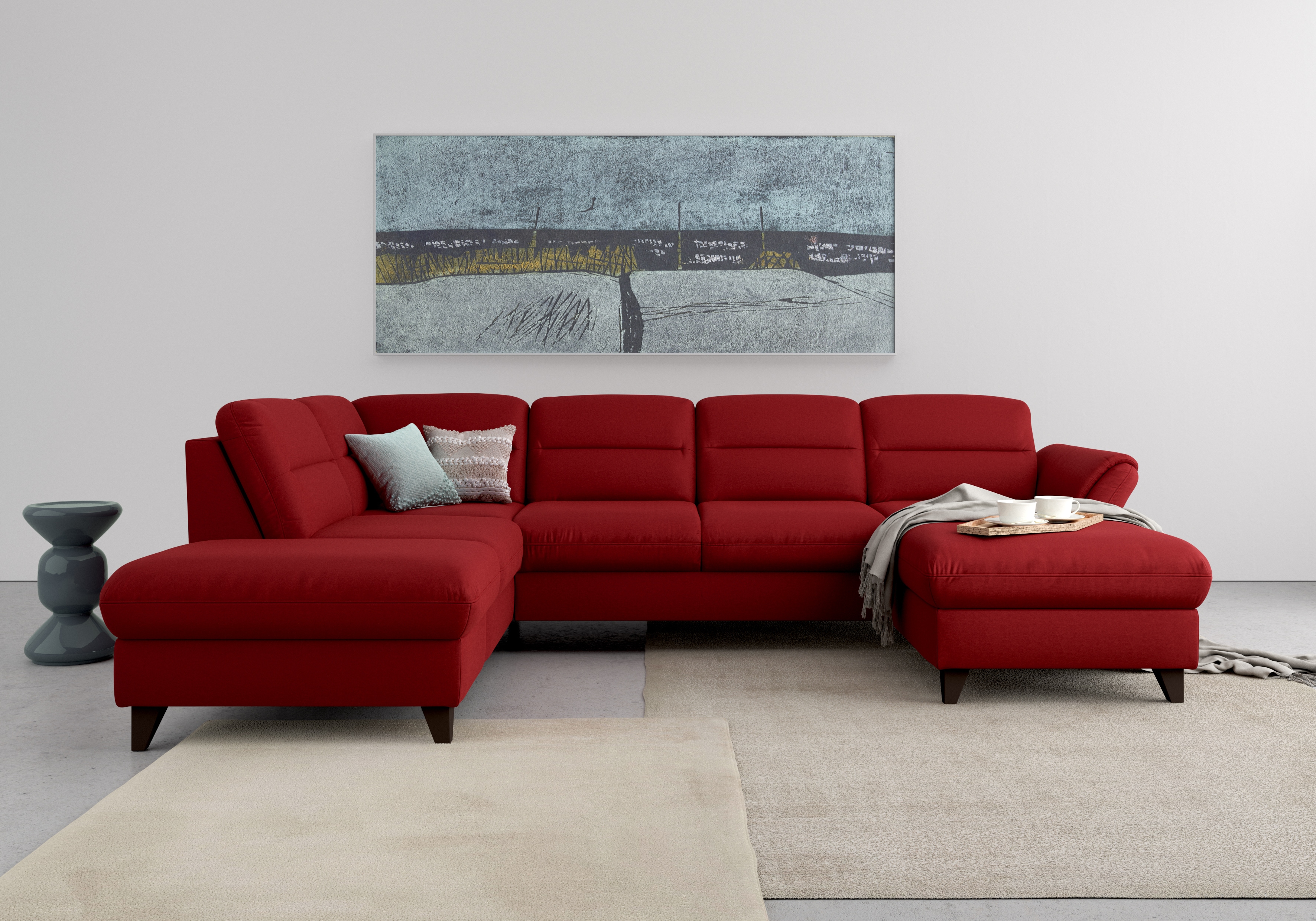 sit&more Wohnlandschaft "Mellum U-Form" Federkern, wahlweise mit Schlaffunktion, Stauraum und Armteilfunktion