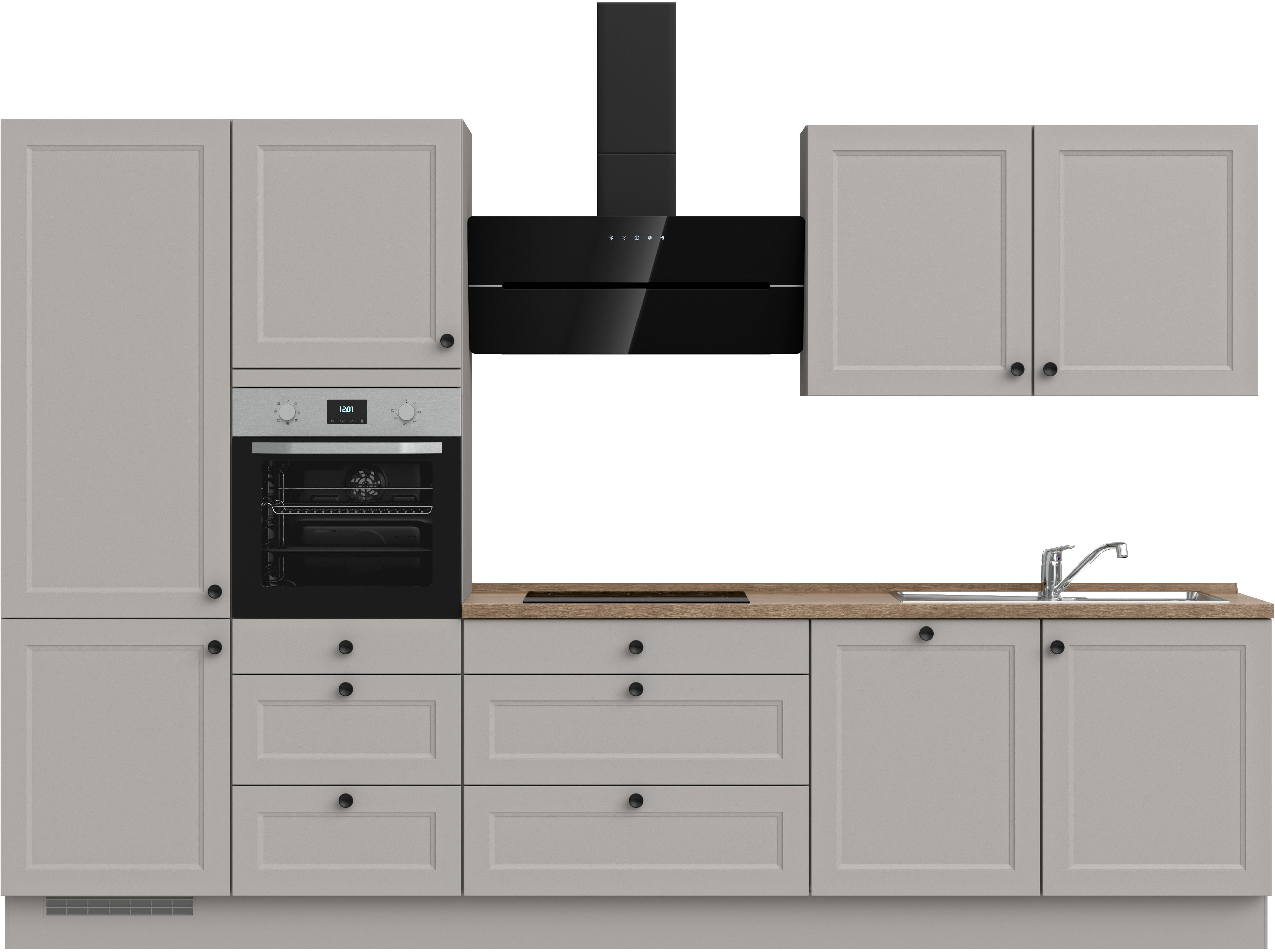 nobilia Küchenzeile ""Cascada II", NEU: individuell anpassbar mit gratis Profi-Beratung" vormontiert, Breite 330 cm, Ausrichtung wählbar, wahlw. mit E-Geräten