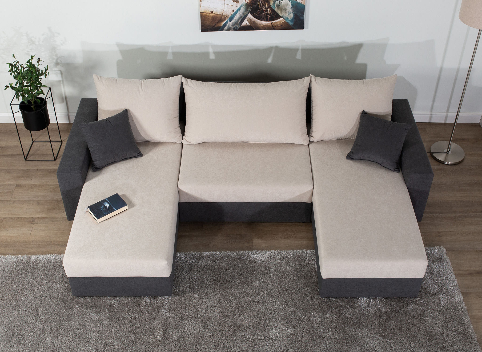COLLECTION AB Wohnlandschaft »Pico U-Form«, Wohnlandschaft,2 X Ottomane,Polyätherschaum Polsterung
