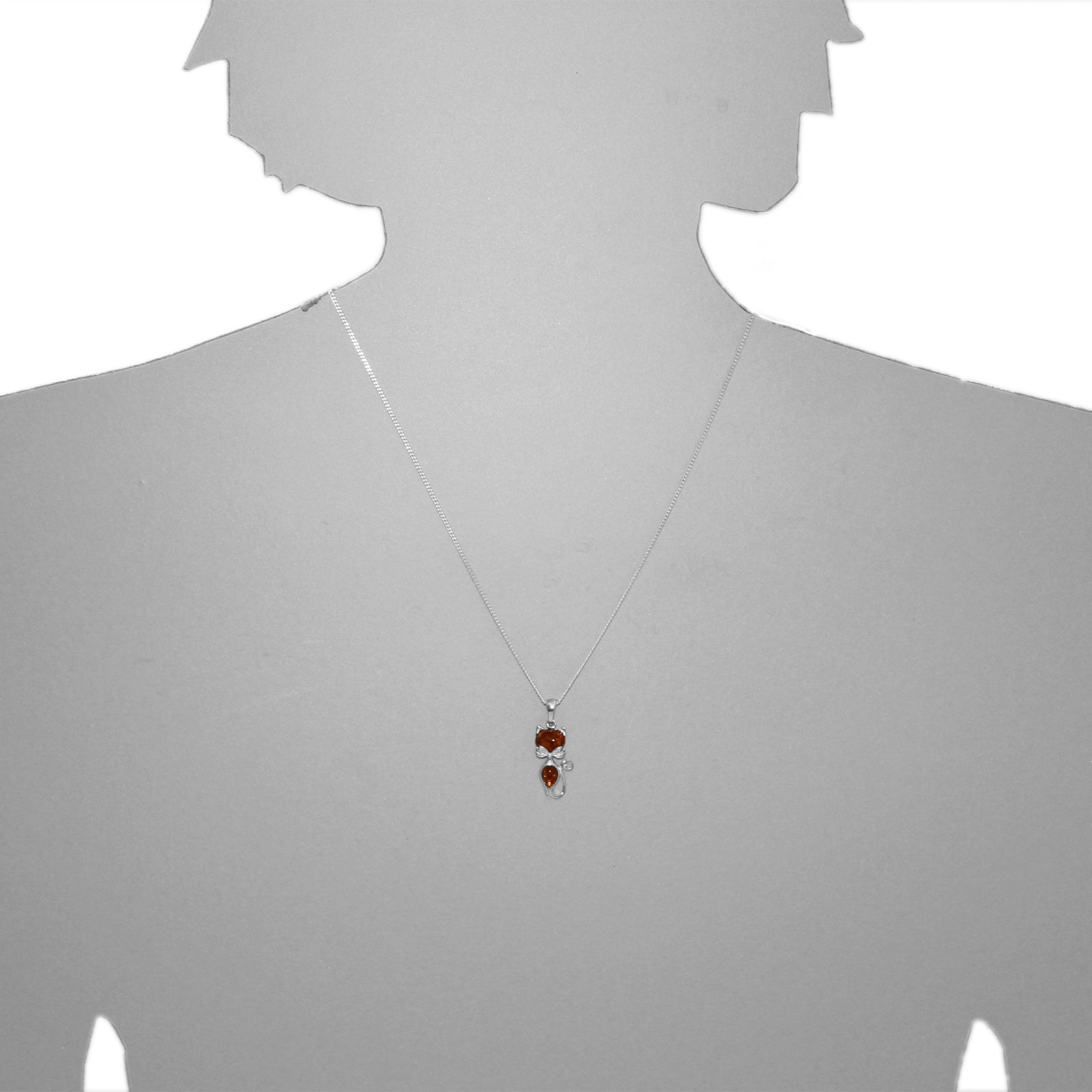 OSTSEE-SCHMUCK Kette mit Anhänger »Ostsee-Schmuck Kette mit Anhänger Katze Kette mit Anhänger Katze«, (2 tlg.)