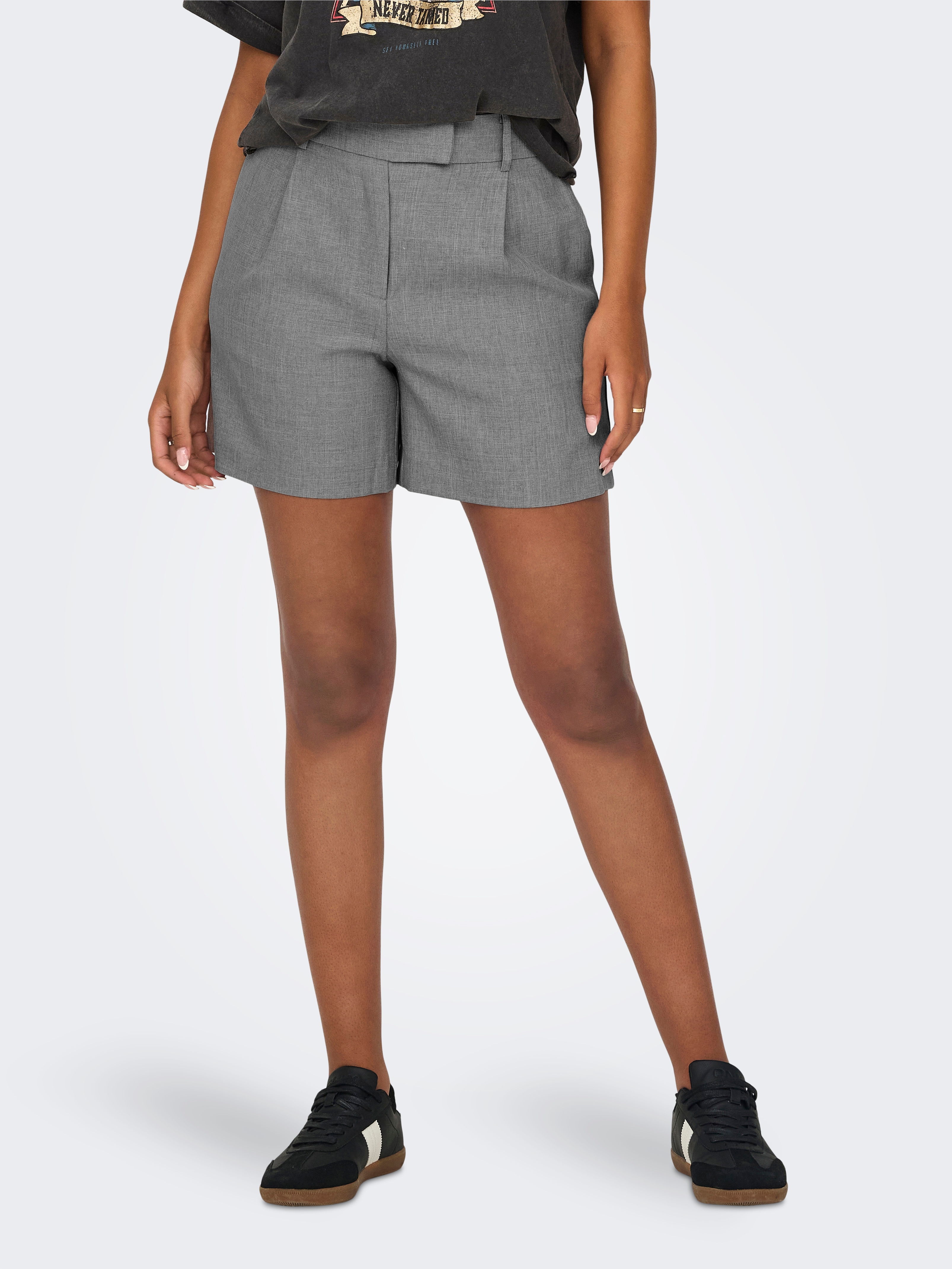 Only Shorts "Onllinda – Shorts Mit Hoher Taille Und Weitem Beinschnitt" Materialmix, High Waist