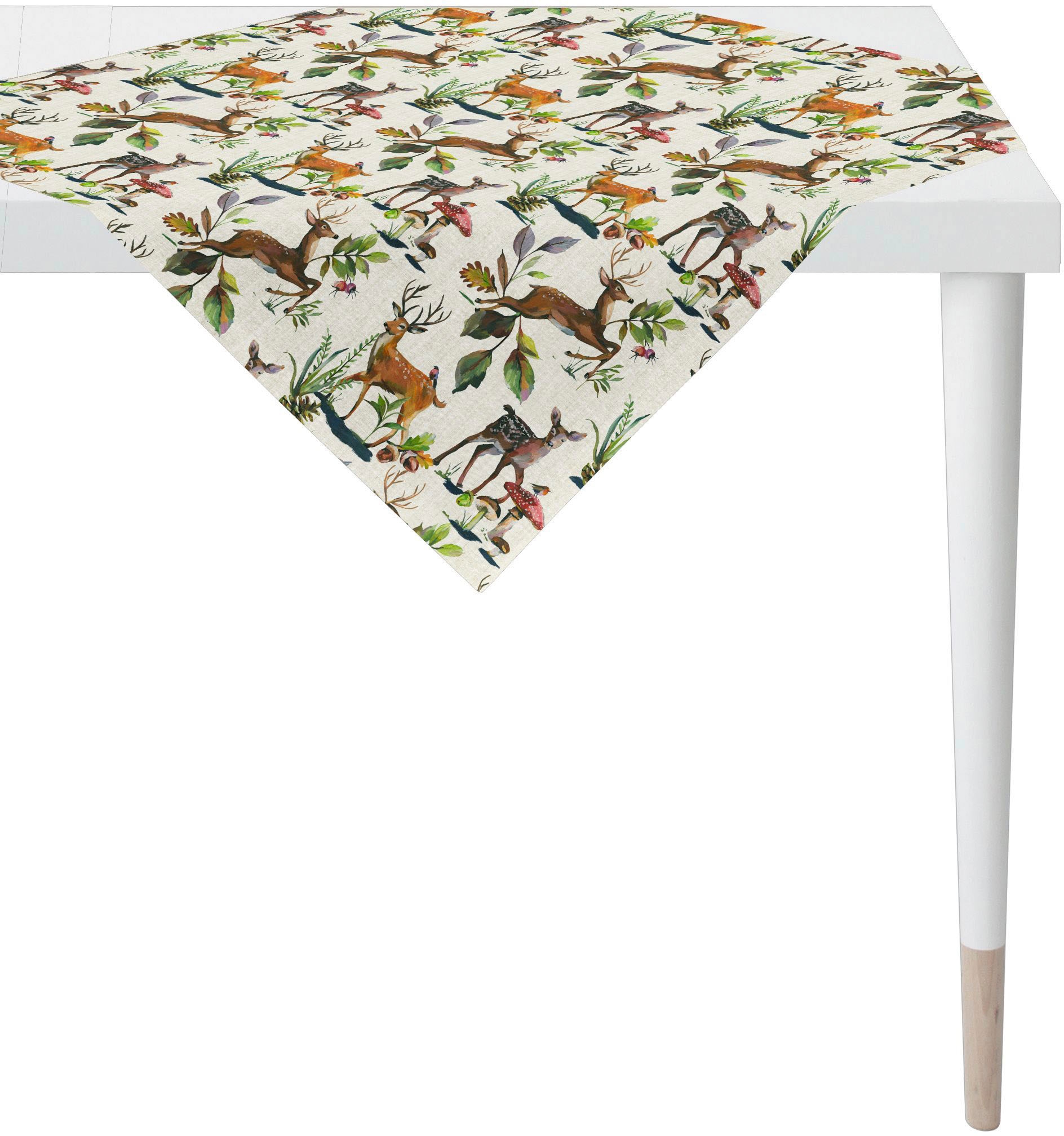 Mitteldecke APELT, B:100cm L:100cm, grün, Baumwolle, Polyester, Tischdecken, "5883 CHALET STYLE, Weihnachten, Winter, Herbstdeko", Digitaldruck