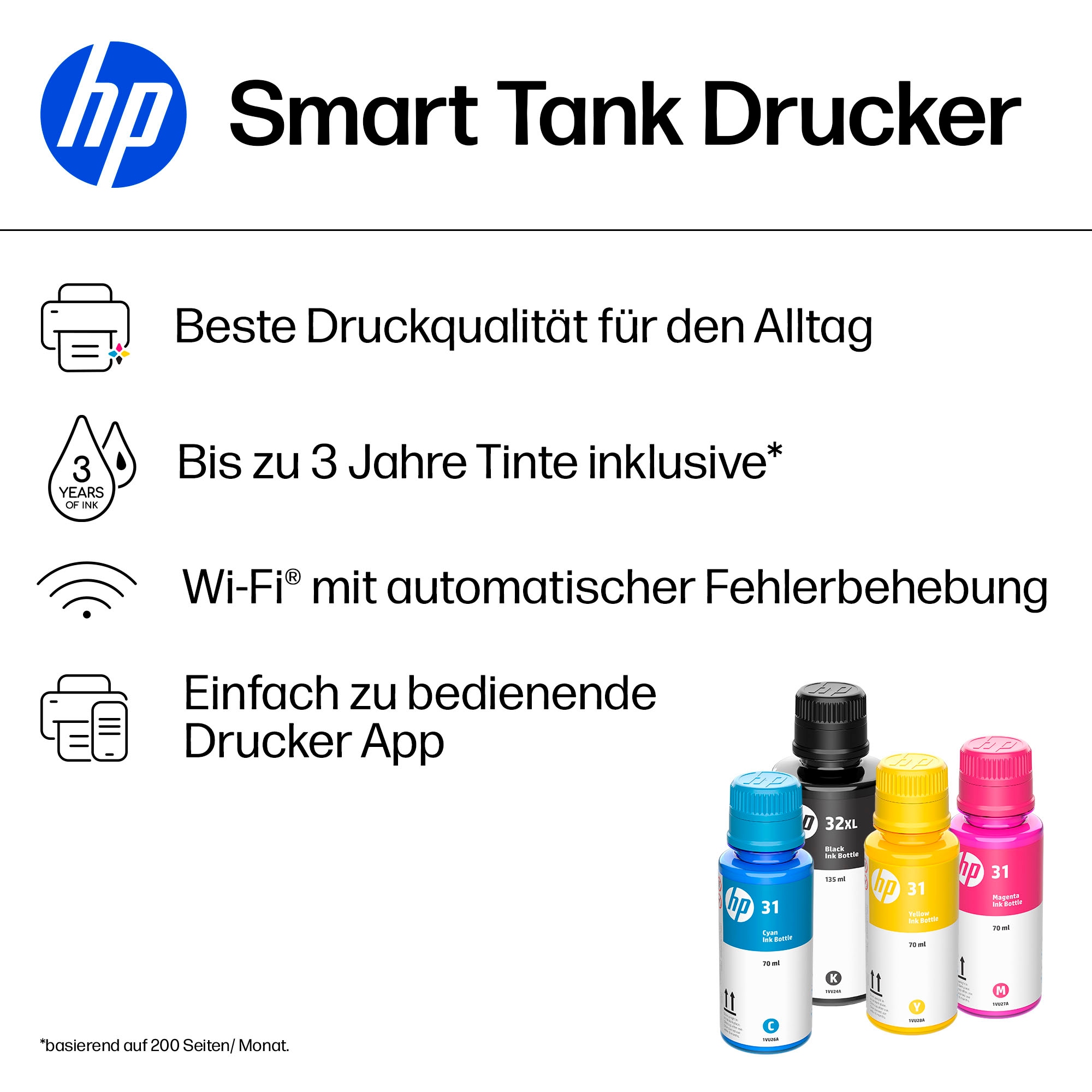 HP Multifunktionsdrucker »Smart Tank 7605« Bis zu 50€ Cashback sichern! Nur bis zum 31.10.2026