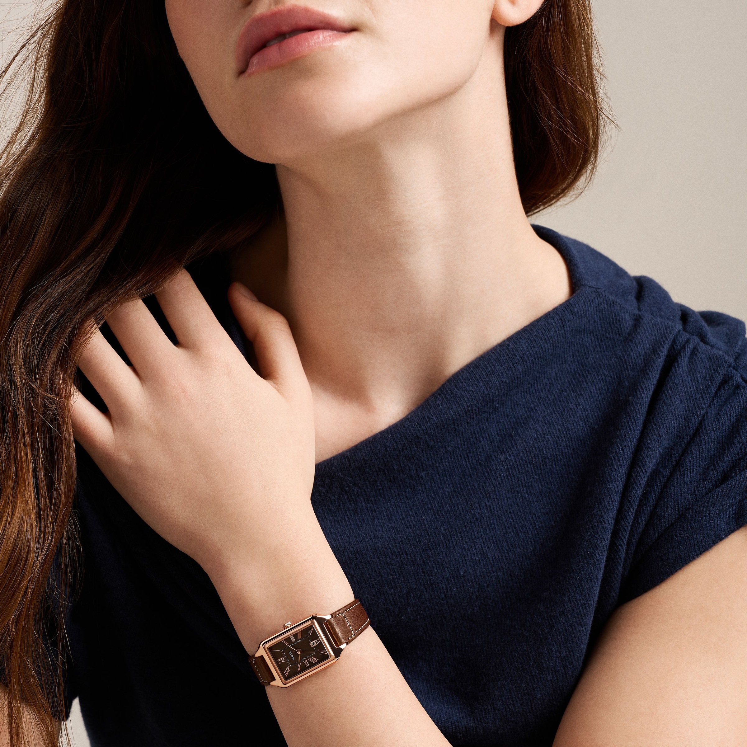 Fossil Quarzuhr »Raquel« Armbanduhr, Lederarmband, analog, Tag