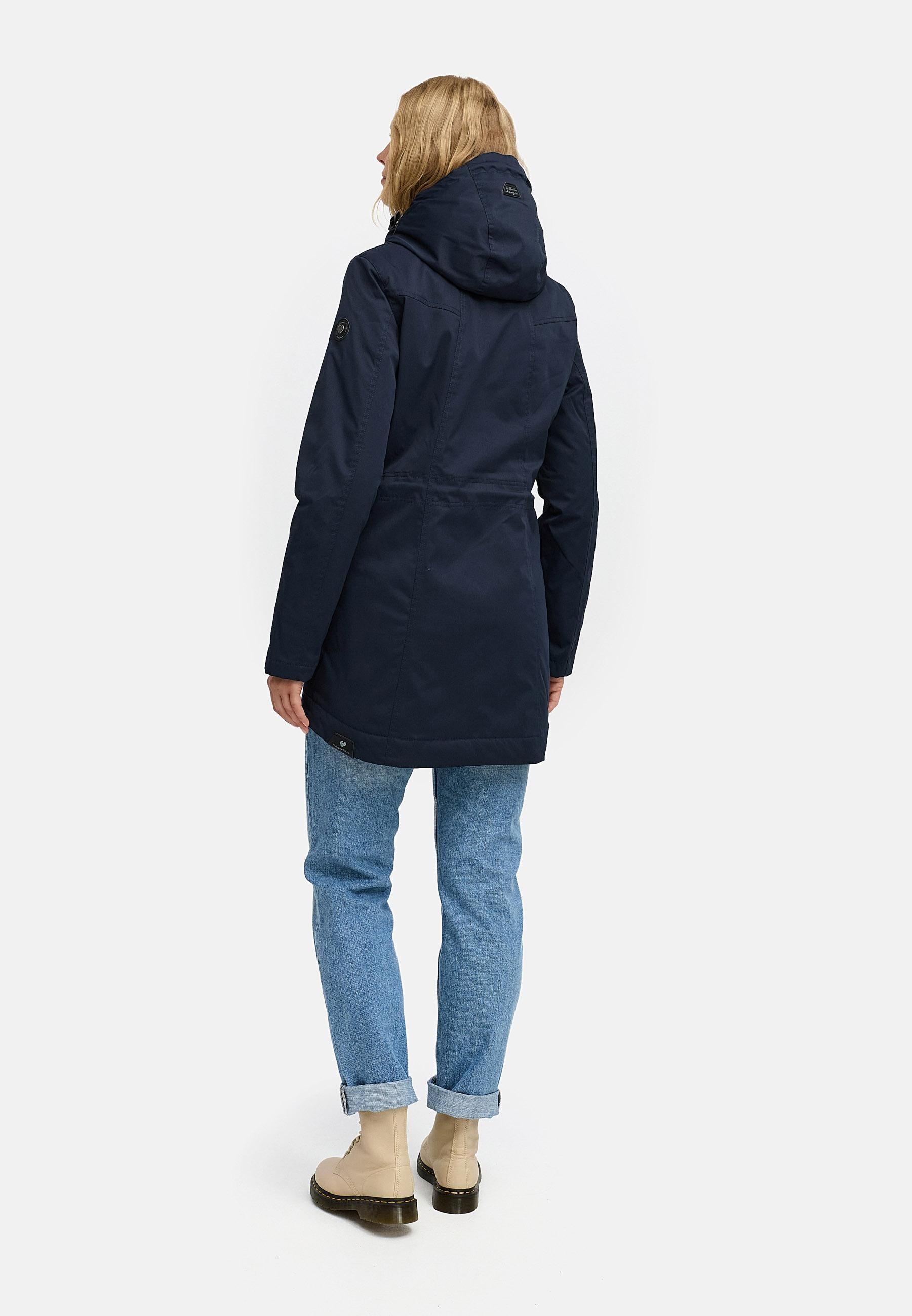 Ragwear Kurzmantel »Ellsa YOUMODO«, Winterparka mit auffälligen Taillenzugkordeln und Kapuze