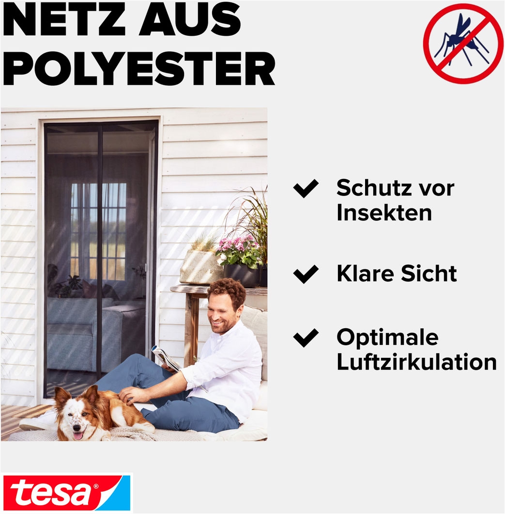 tesa Insektenschutz-Vorhang »Magnetvorhang - selbstschließend - Insektenschutzvorhang« Packung, Magnetvorhang, selbstklebendes Klettband, 1 Stk. tlg. INSECT STOP zur einfachen Montage ohne Bohren - 2,2 m x 1,0 m